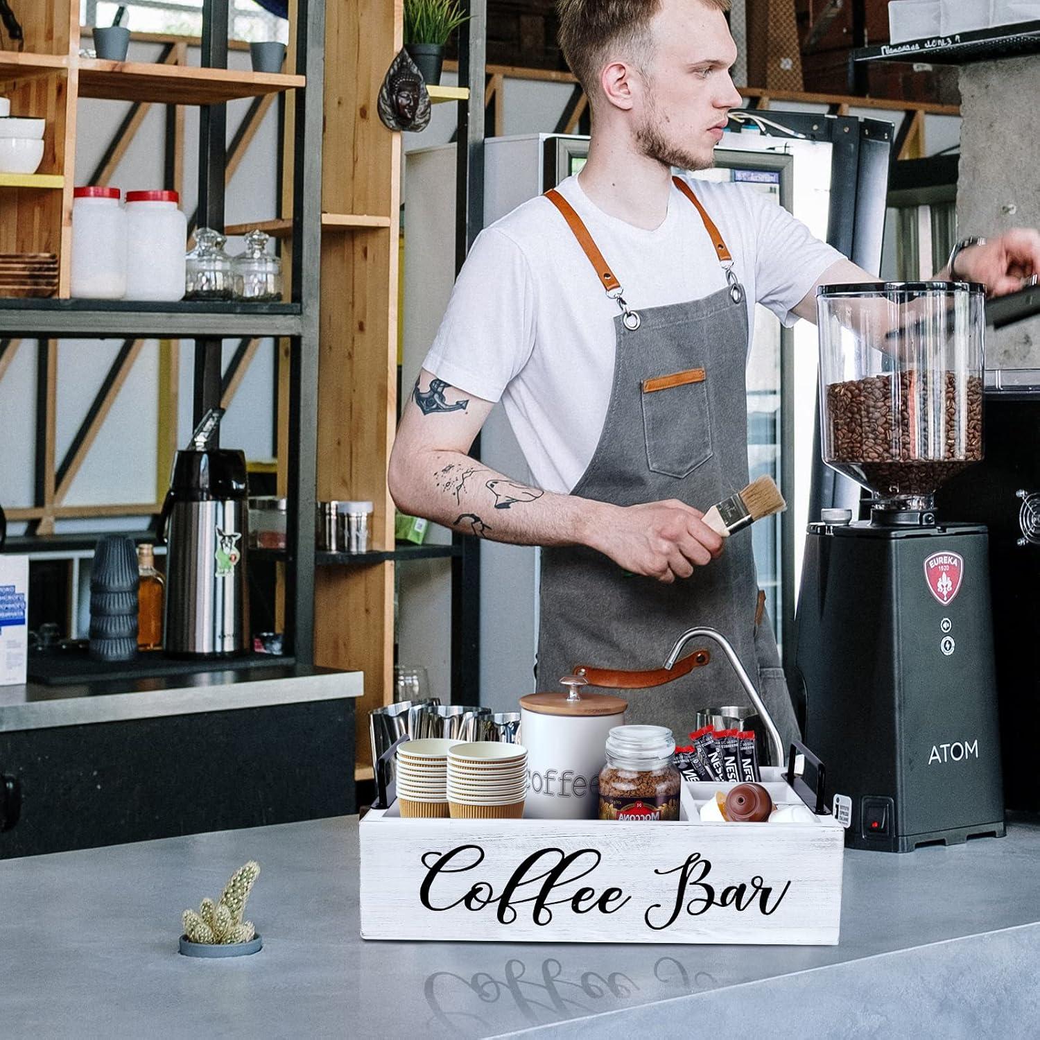 Organizador de Estación de Café MINCORD Blanco 4 Compartimentos
