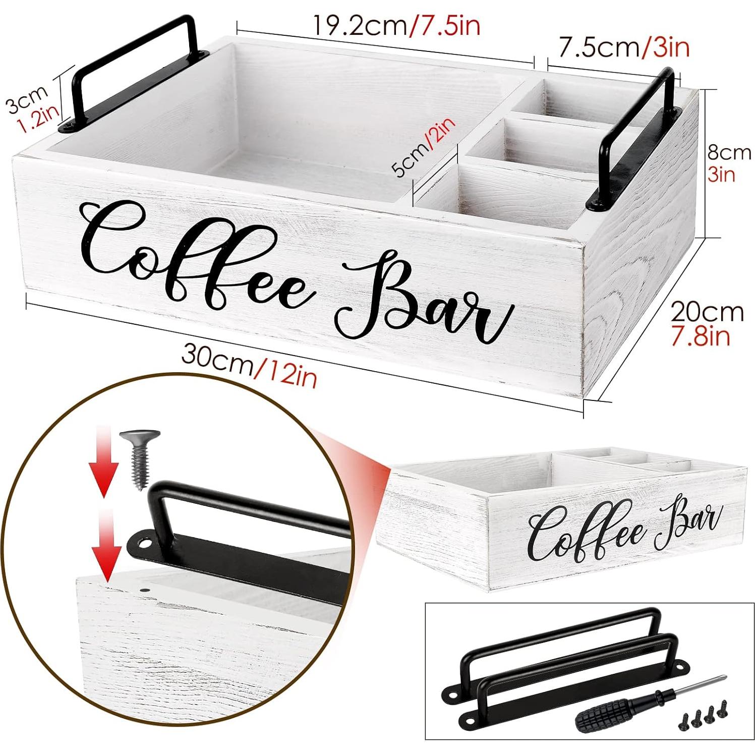 Organizador de Estación de Café MINCORD Blanco 4 Compartimentos