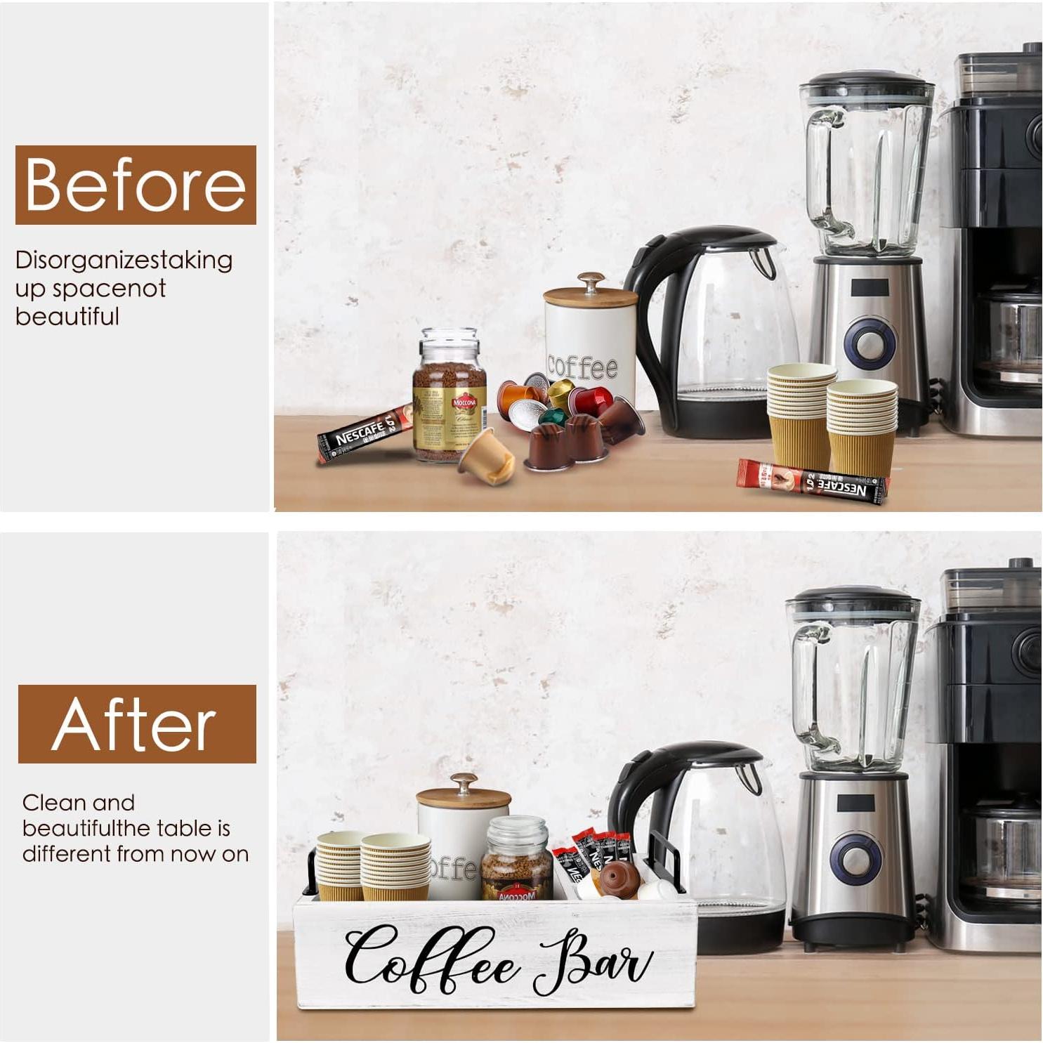 Organizador de Estación de Café MINCORD Blanco 4 Compartimentos