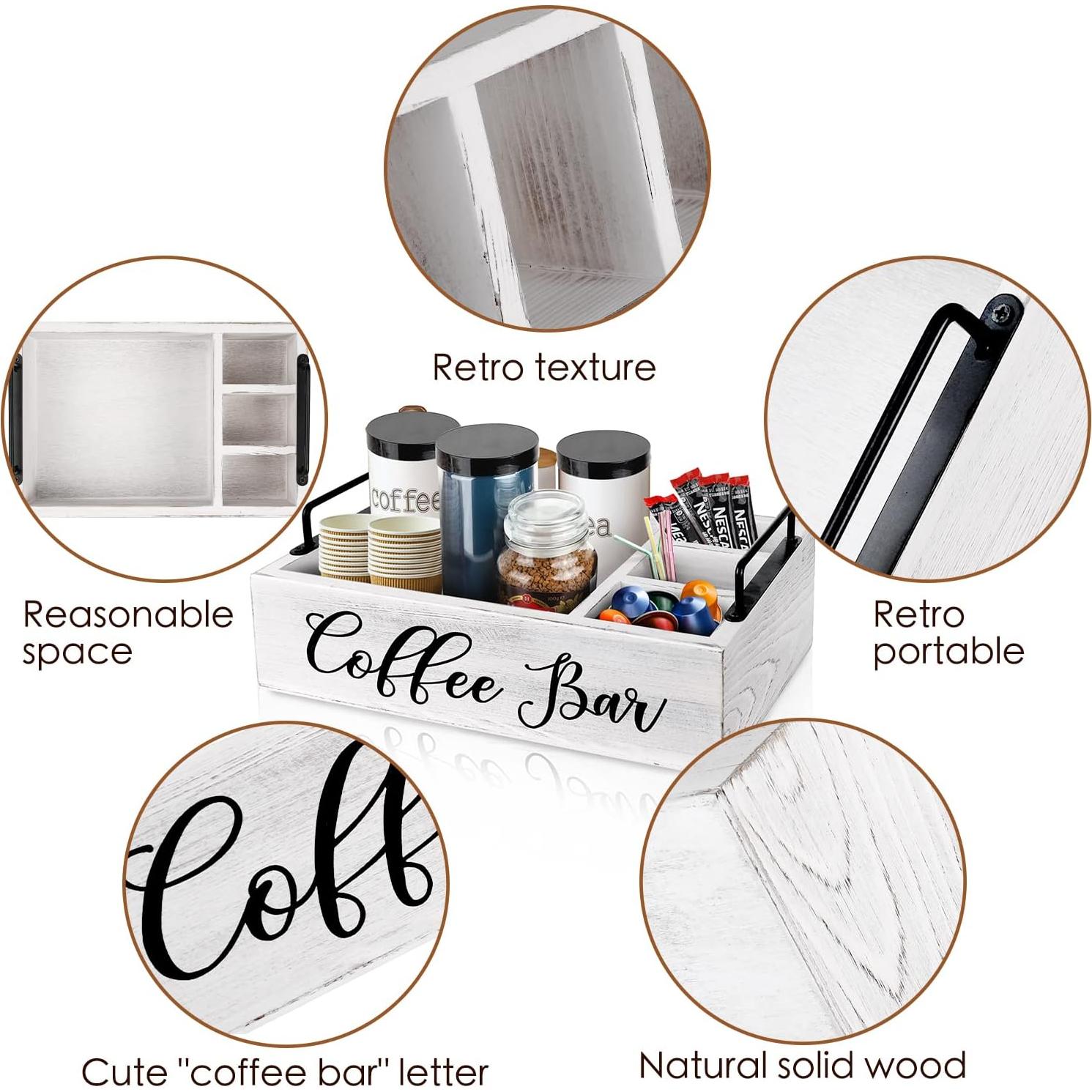 Organizador de Estación de Café MINCORD Blanco 4 Compartimentos