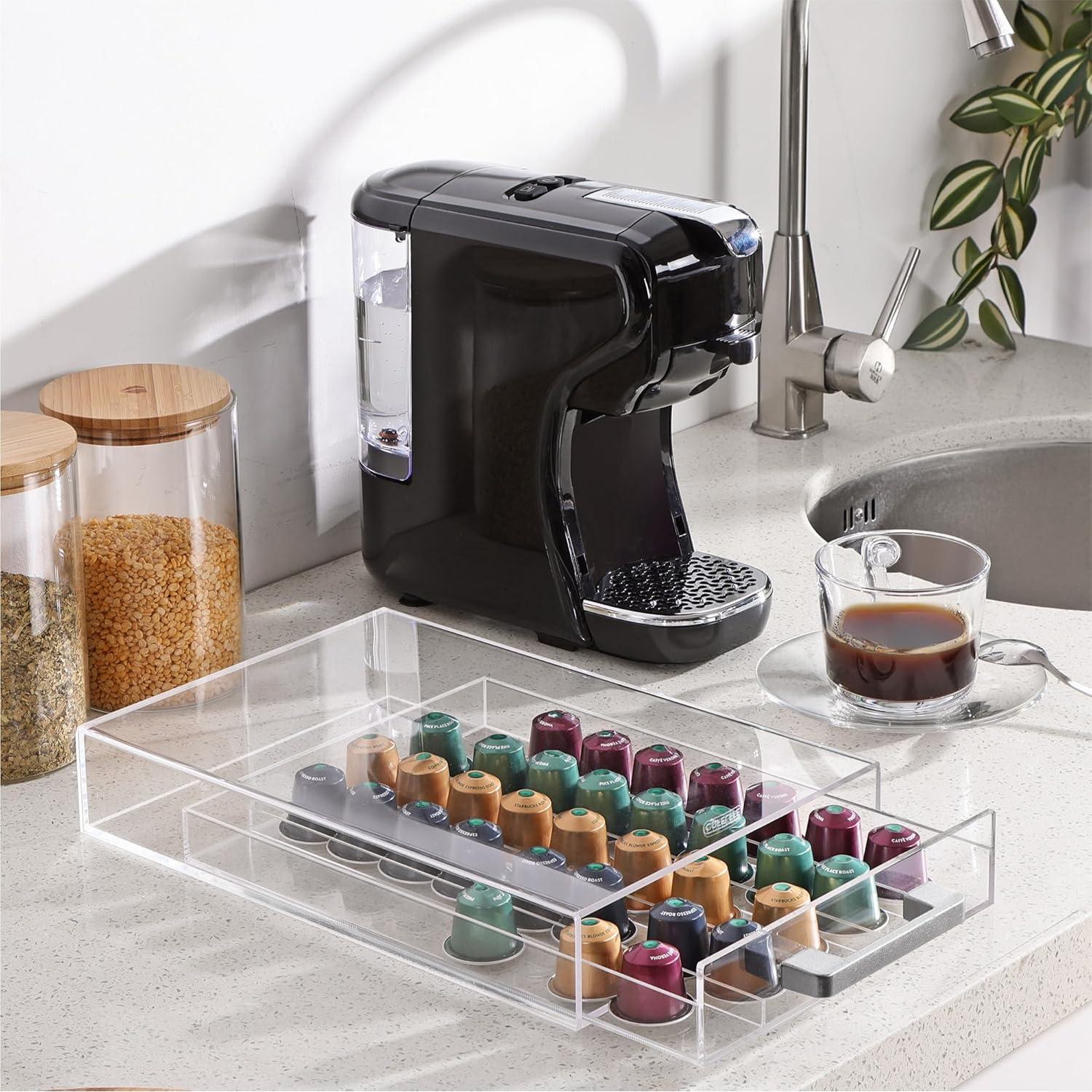 Soporte de Cápsulas de Café Acrílico Navaris - Organizador Transparente