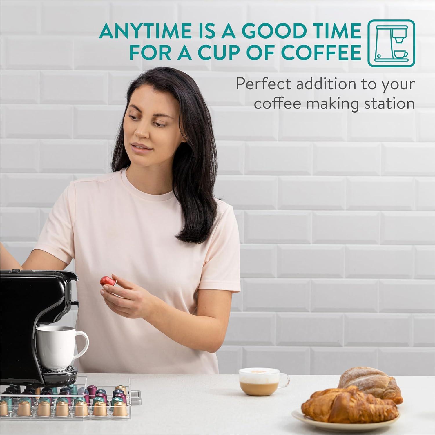 Soporte de Cápsulas de Café Acrílico Navaris - Organizador Transparente