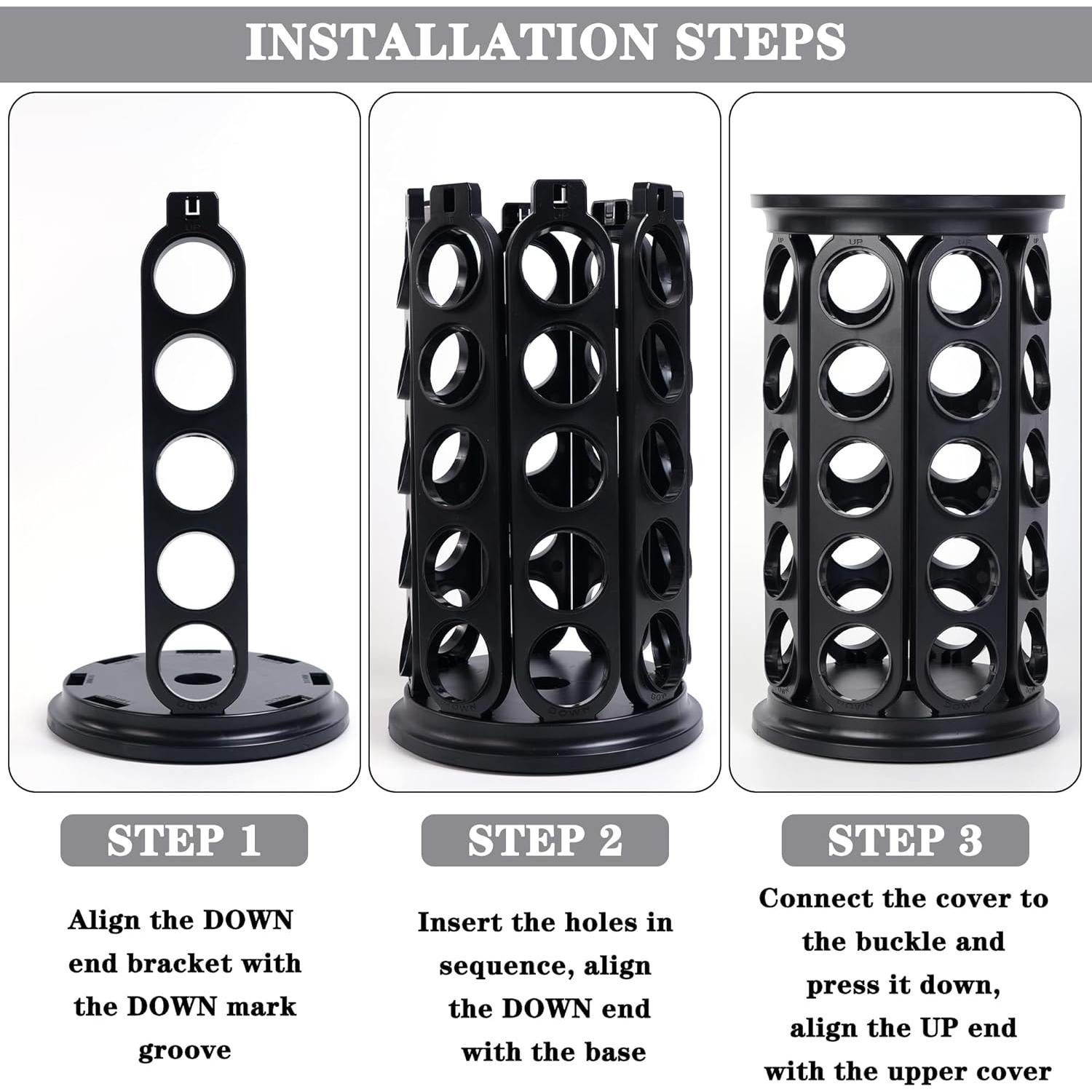 Soporte para cápsulas de café K JMBTLUS, 40 unidades, negro