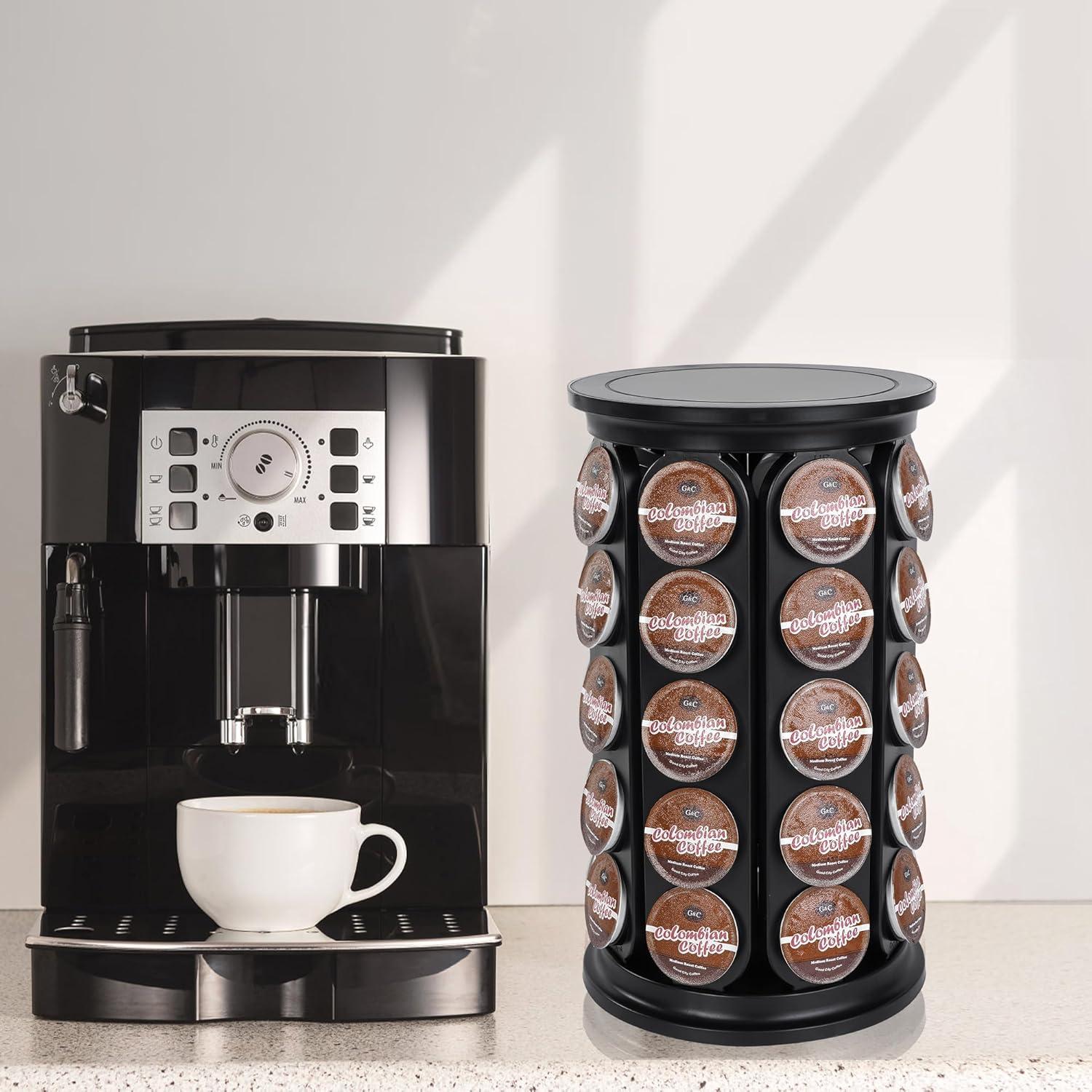 Soporte para cápsulas de café K JMBTLUS, 40 unidades, negro