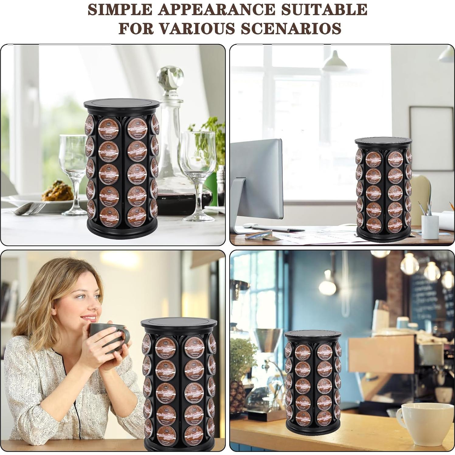 Soporte para cápsulas de café K JMBTLUS, 40 unidades, negro