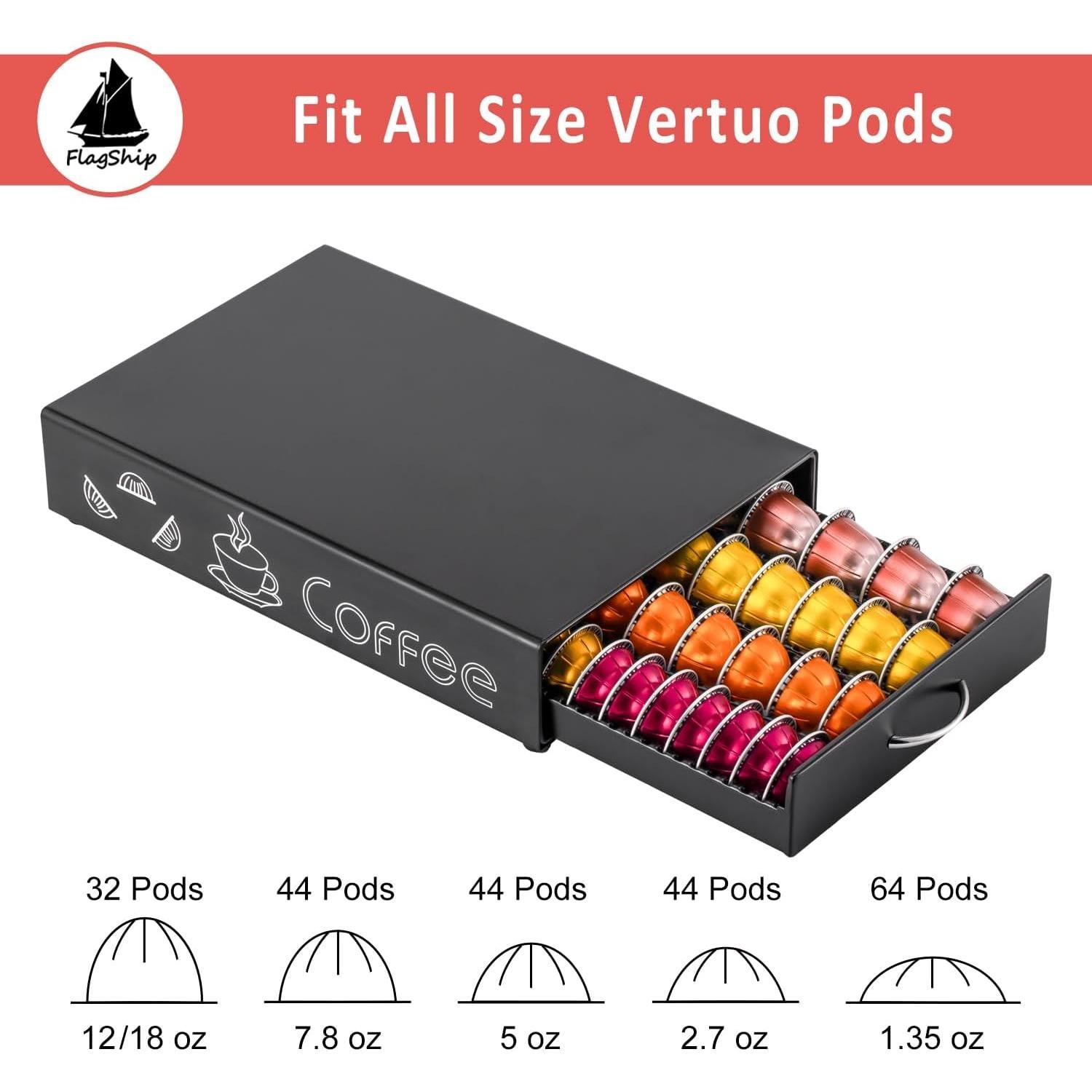 Soporte para Cápsulas de Café Nespresso Vertuo Metal Negro