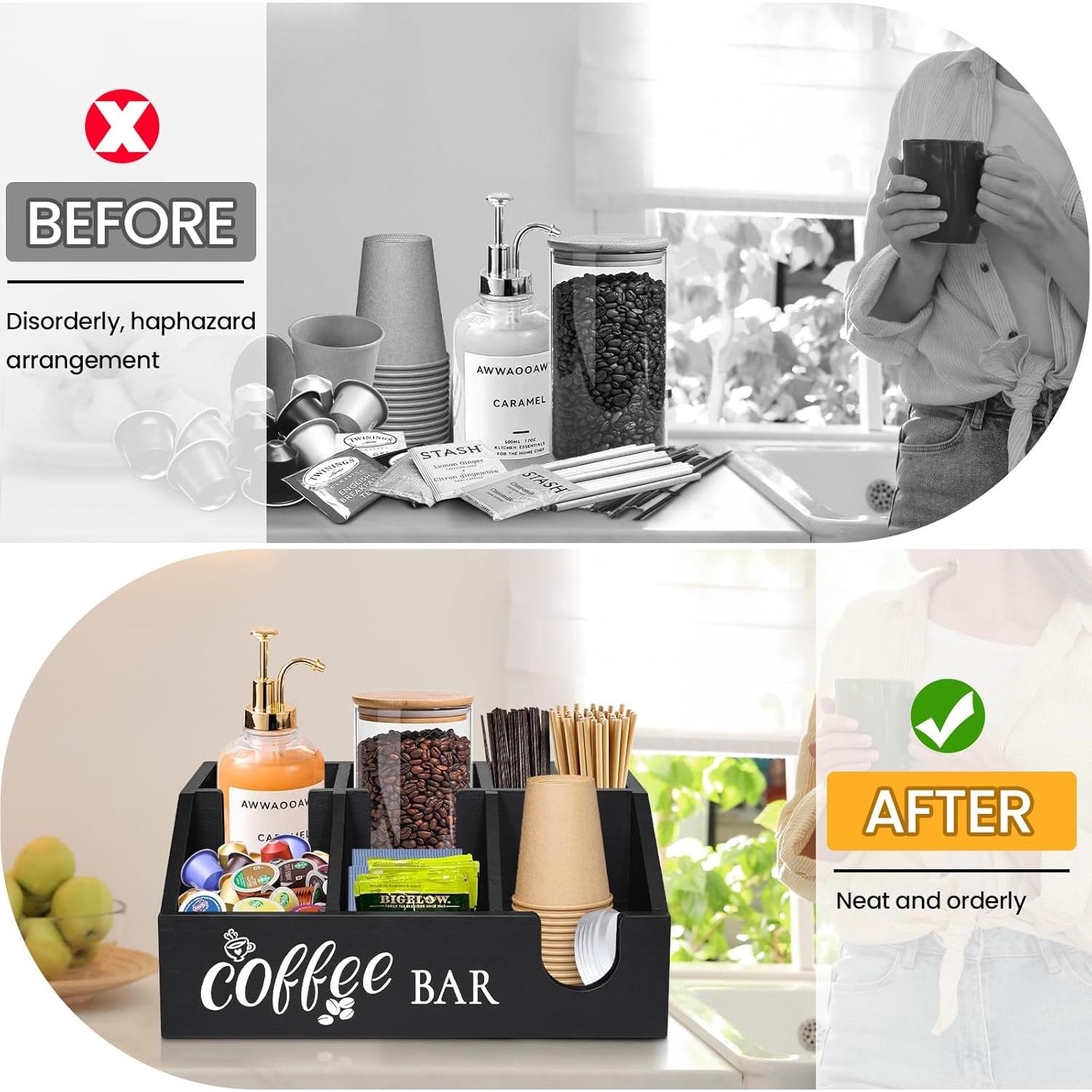 Organizador de Bar de Café Uipame - Soporte de Cápsulas y Tazas