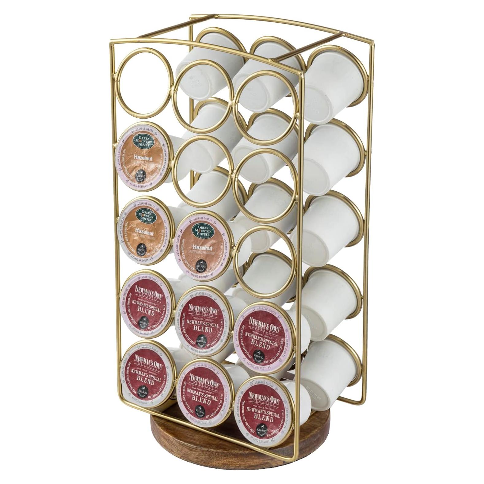 Soporte para cápsulas de café MyGift de metal y madera 30 unidades