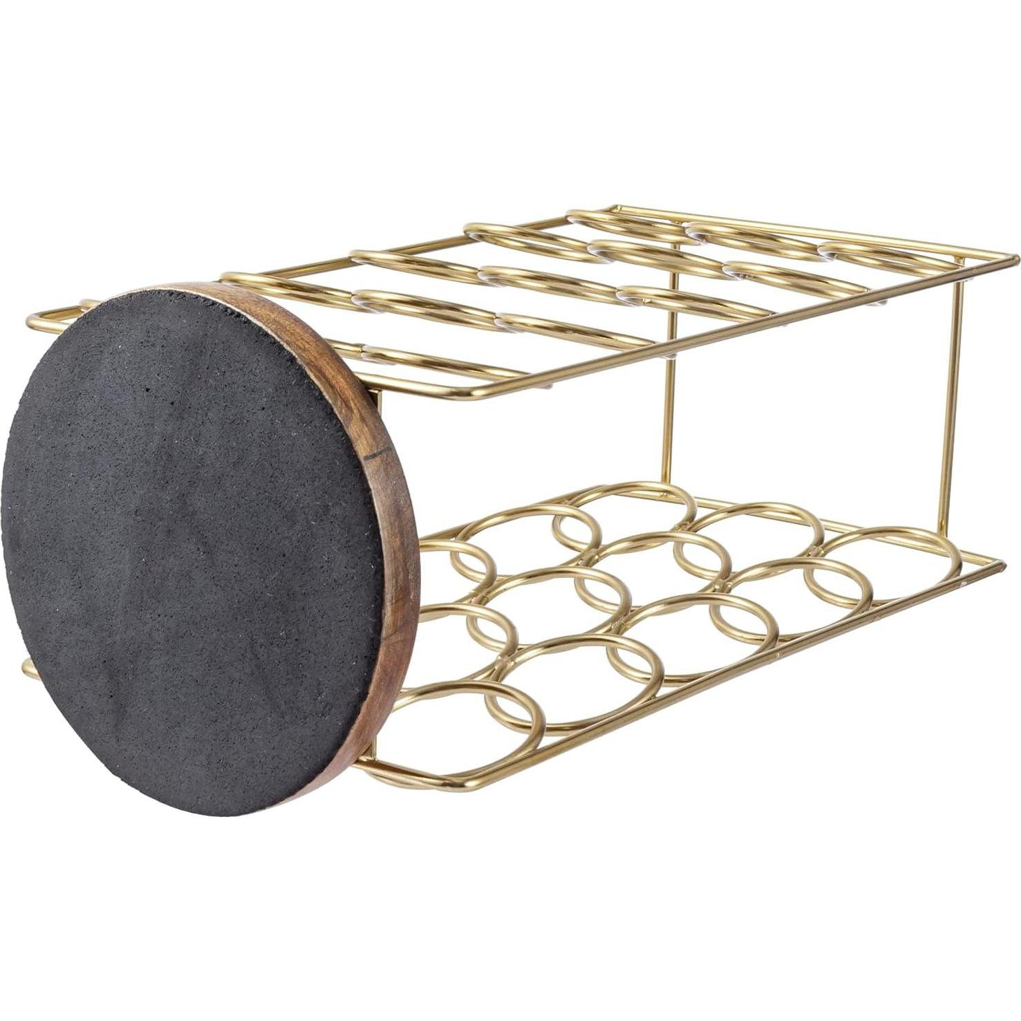 Soporte para cápsulas de café MyGift de metal y madera 30 unidades