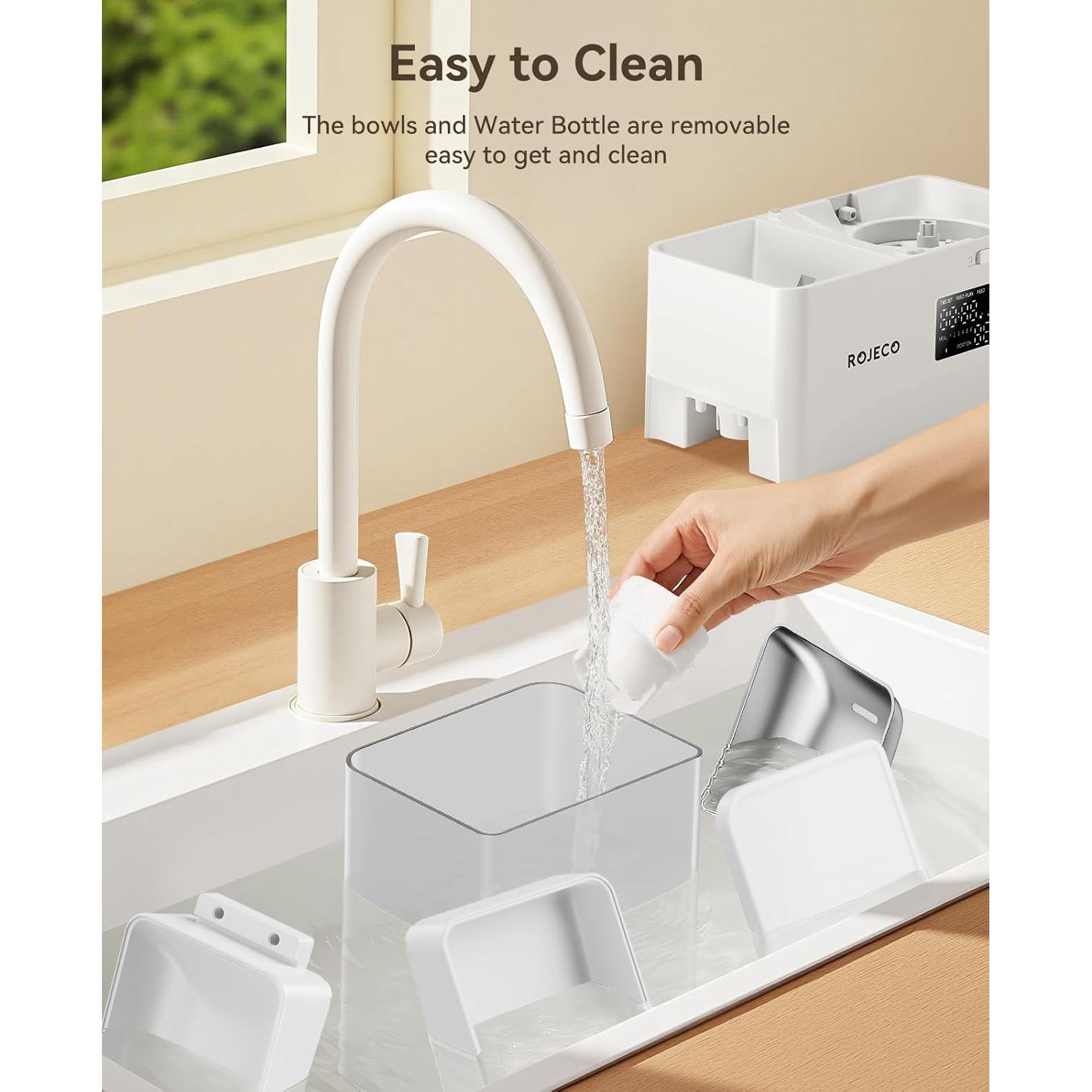 Comedero Automático Rojeco 2 en 1 para Gatos y Perros 8.5L