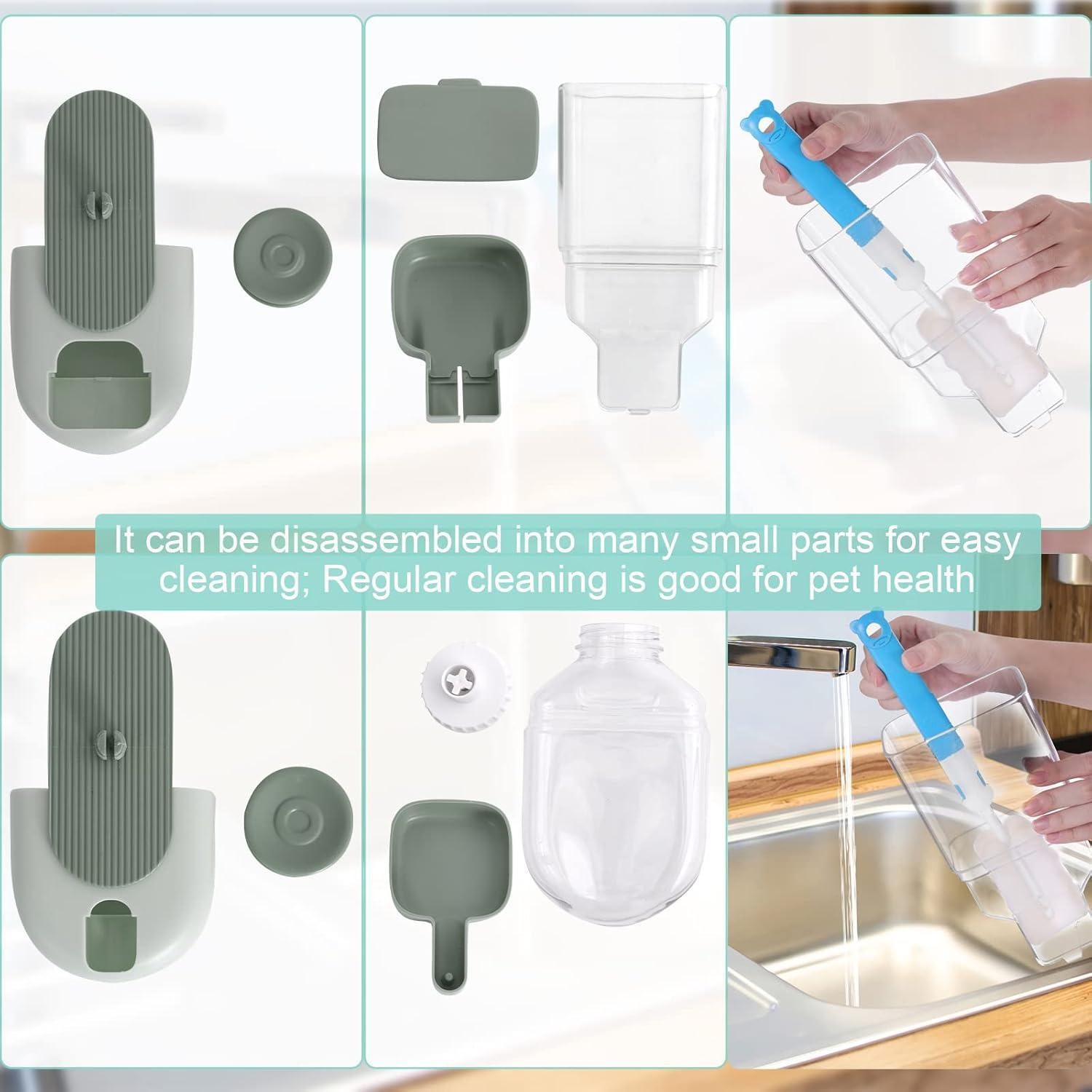 Dispensador Automático de Comida y Agua Borunhe 1L para Conejos