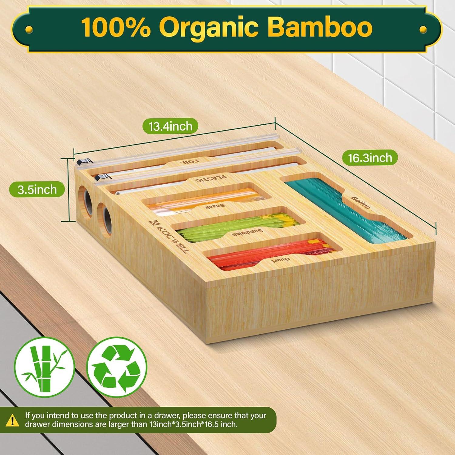 Organizador de Bolsas KOCWELL 6 en 1 de Bambú para Cocina