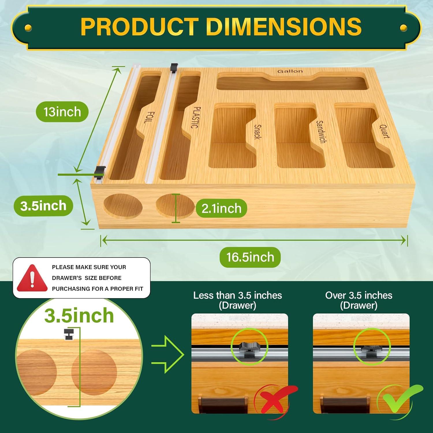 Organizador de Bolsas KOCWELL 6 en 1 de Bambú para Cocina