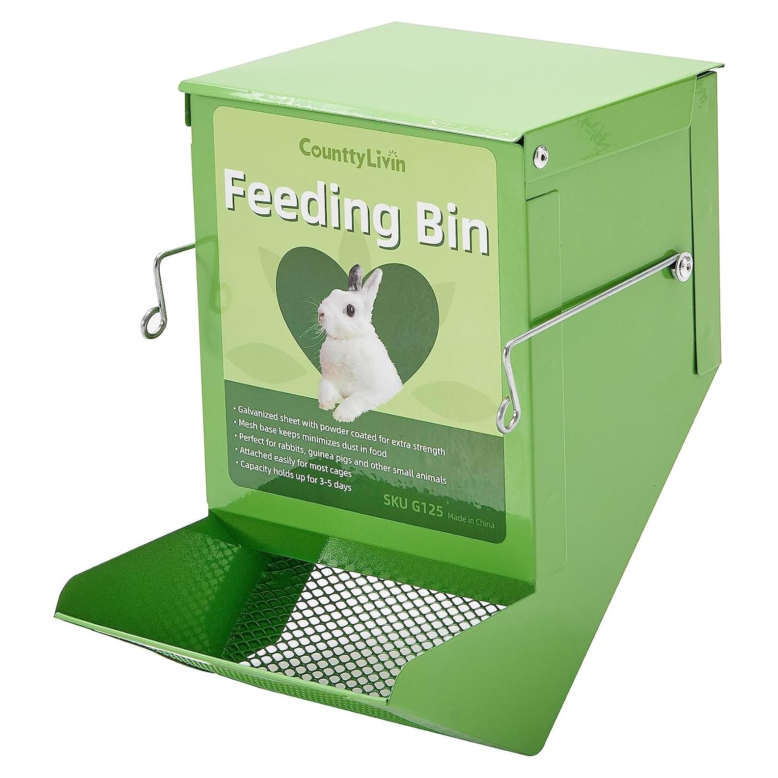 Comedero Metálico para Animales Pequeños CounttyLivin 11.68 cm Verde