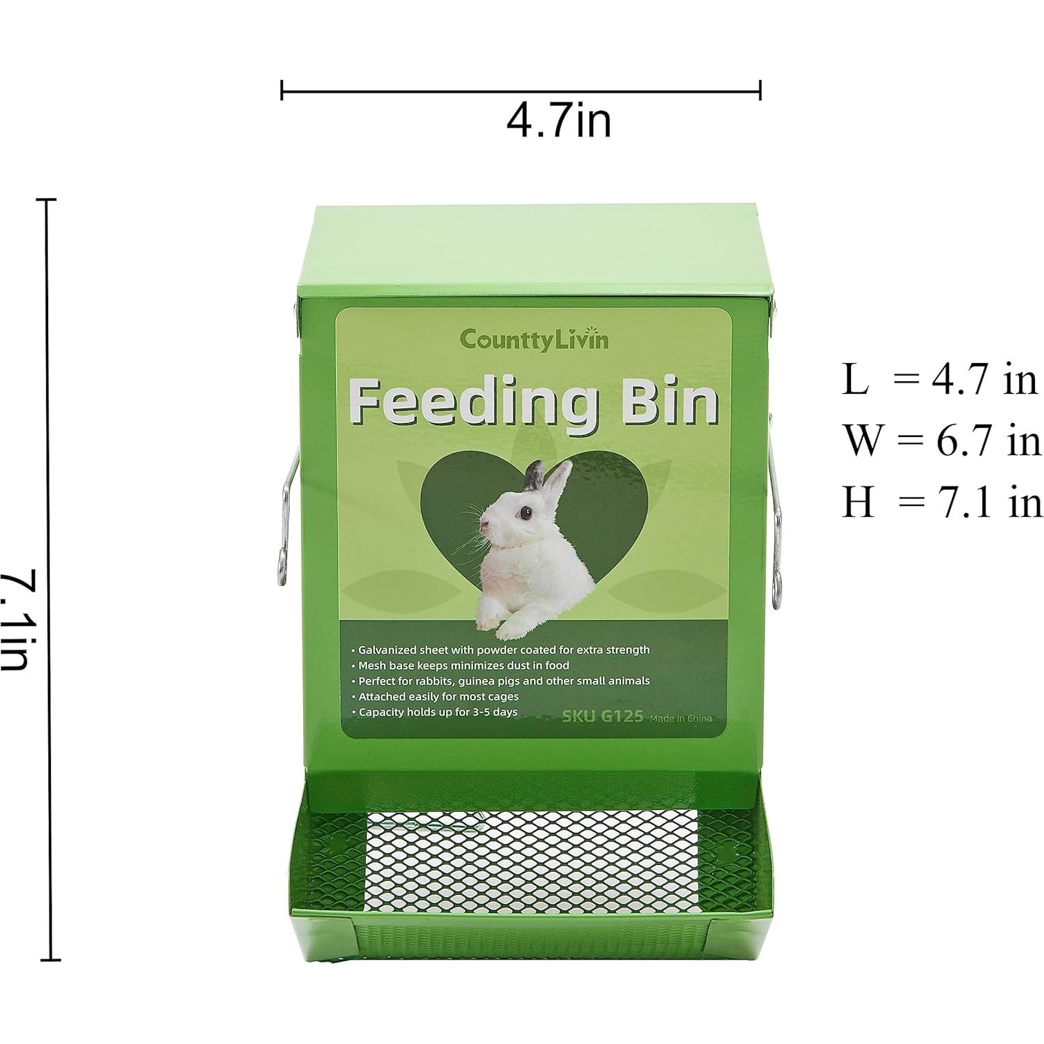 Comedero Metálico para Animales Pequeños CounttyLivin 11.68 cm Verde