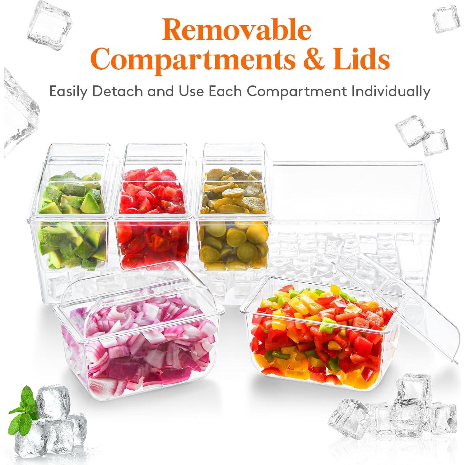 Caddy de Condimentos Frío Lifewit con 5 Contenedores 600ml