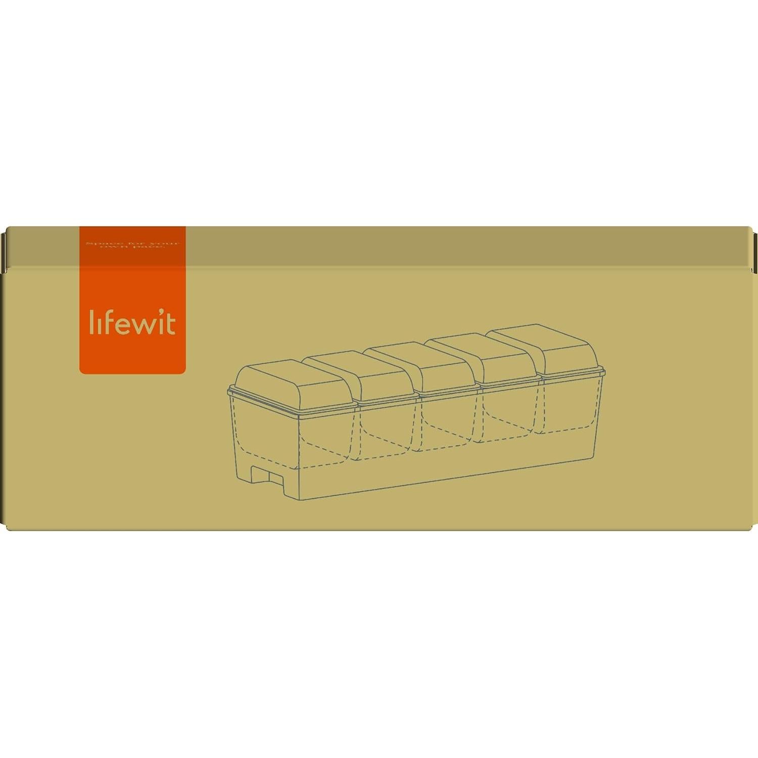 Caddy de Condimentos Frío Lifewit con 5 Contenedores 600ml