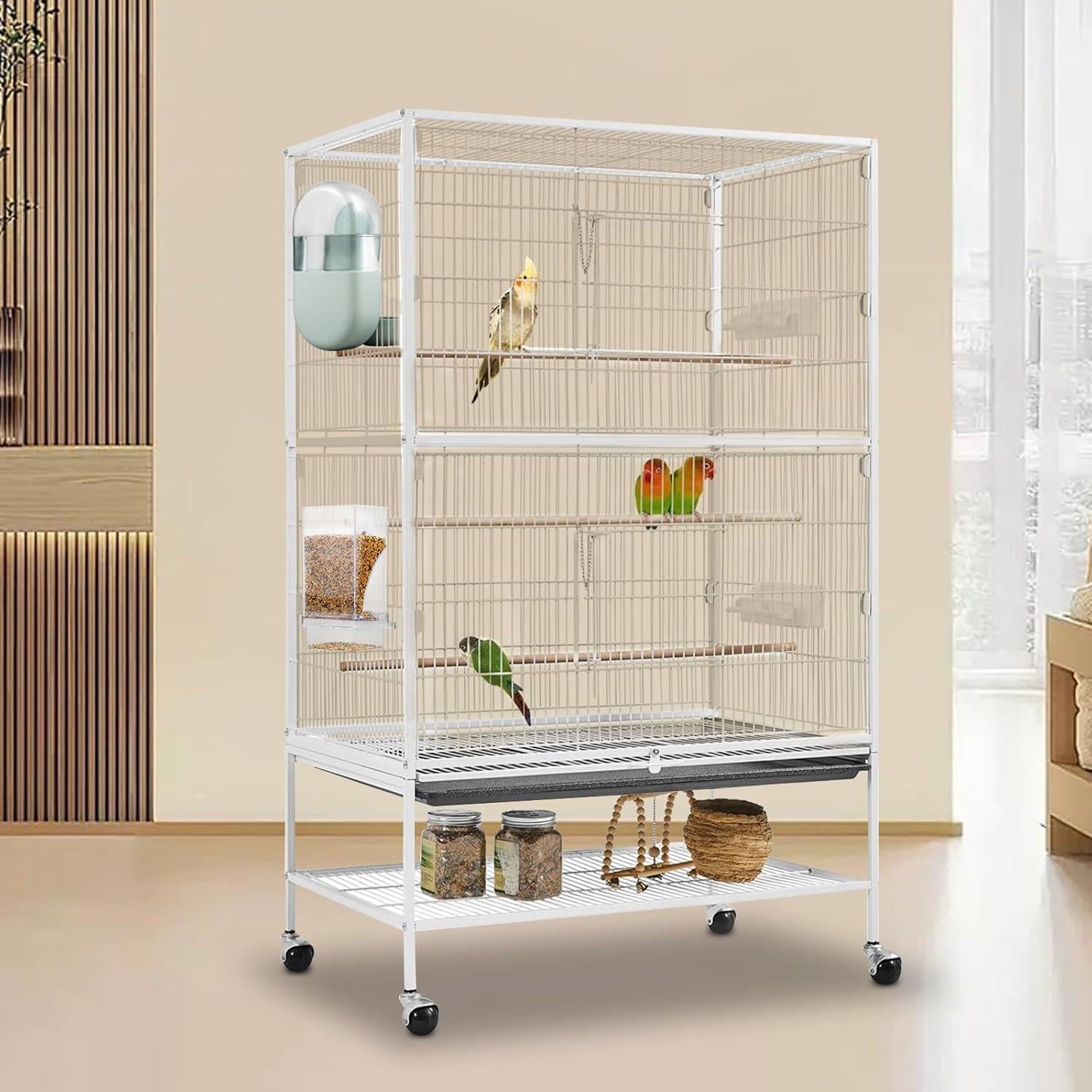 Conjunto Comedero y Dispensador de Agua Verde para Aves