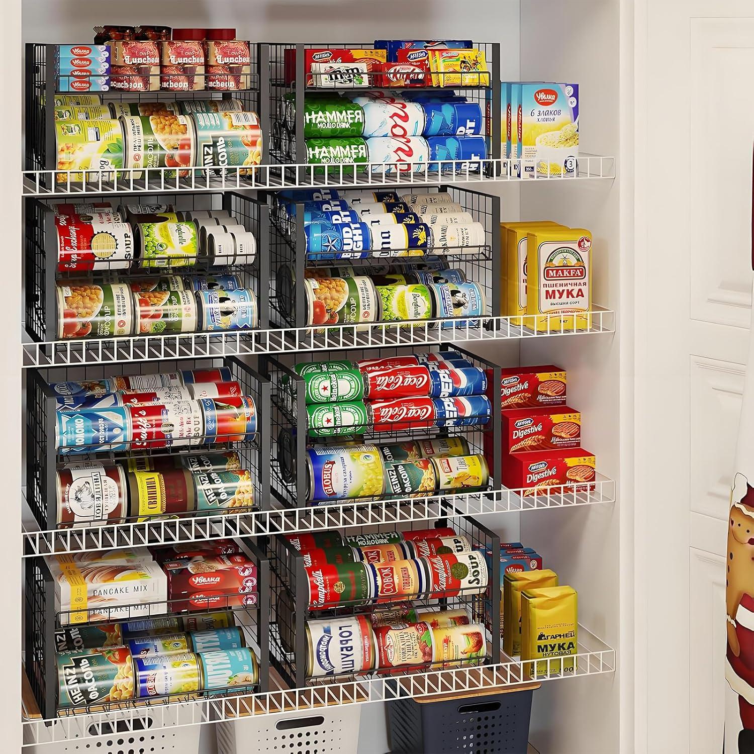 Organizador apilable de latas JKsmart 2 niveles negro - 3 unidades