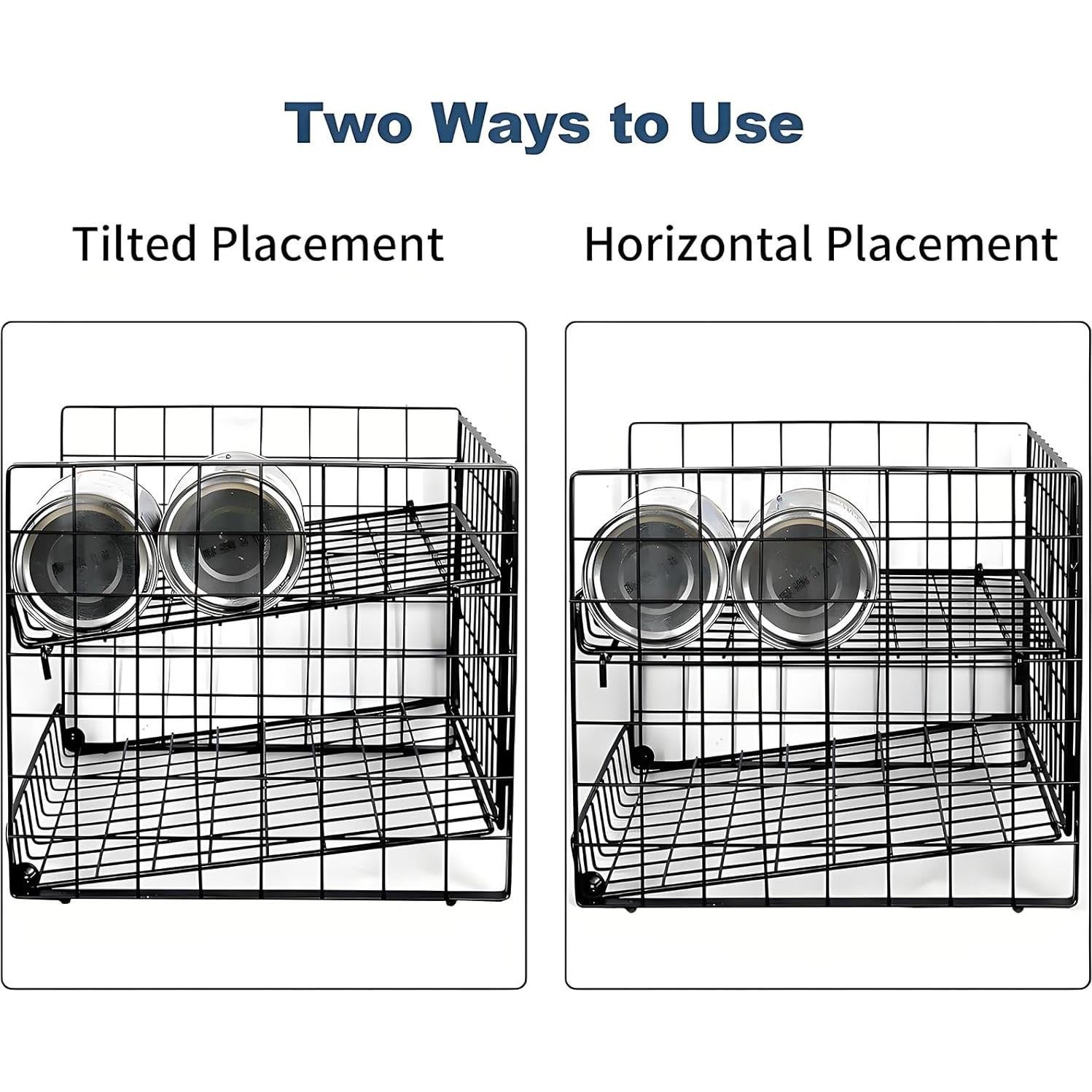 Organizador apilable de latas JKsmart 2 niveles negro - 3 unidades