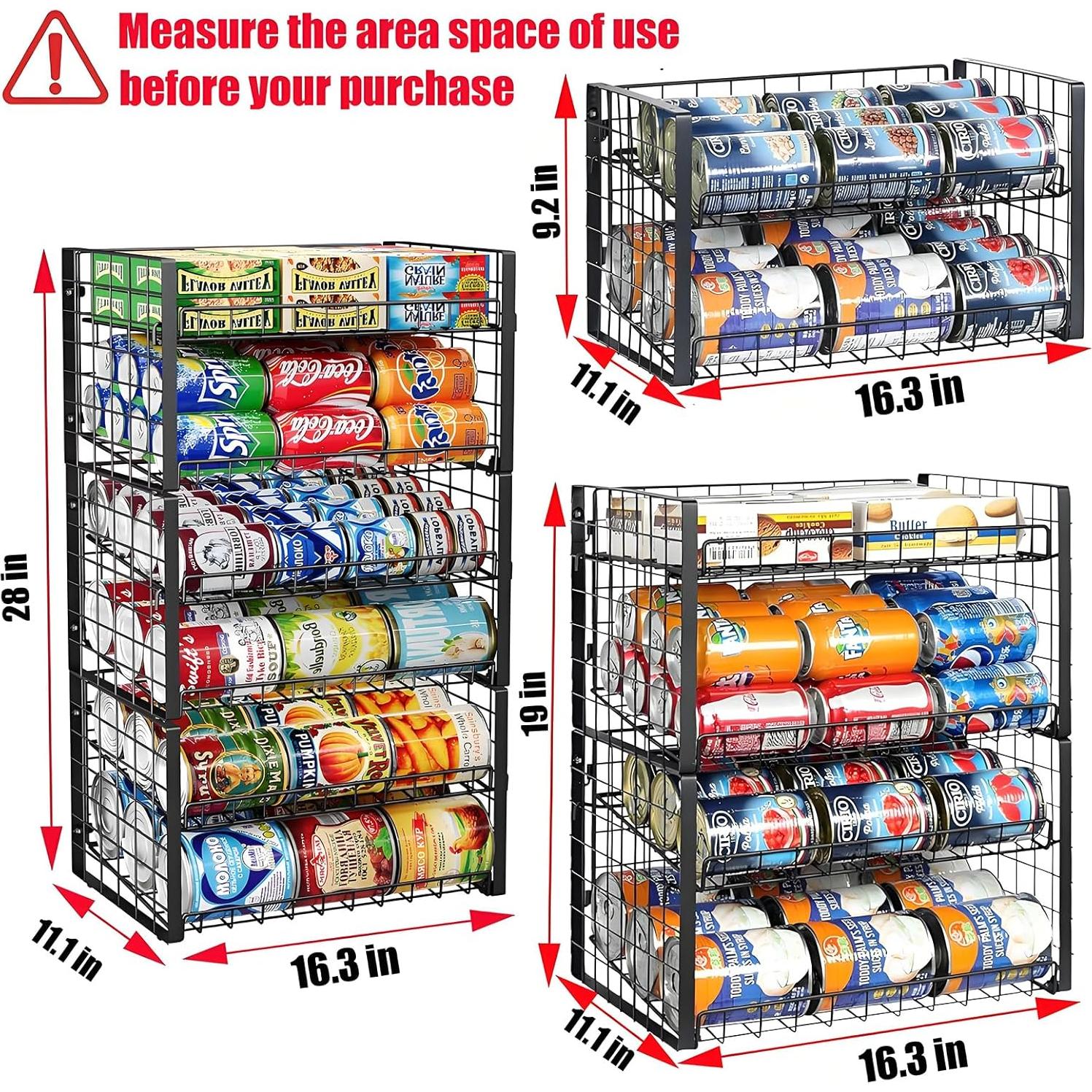 Organizador apilable de latas JKsmart 2 niveles negro - 3 unidades