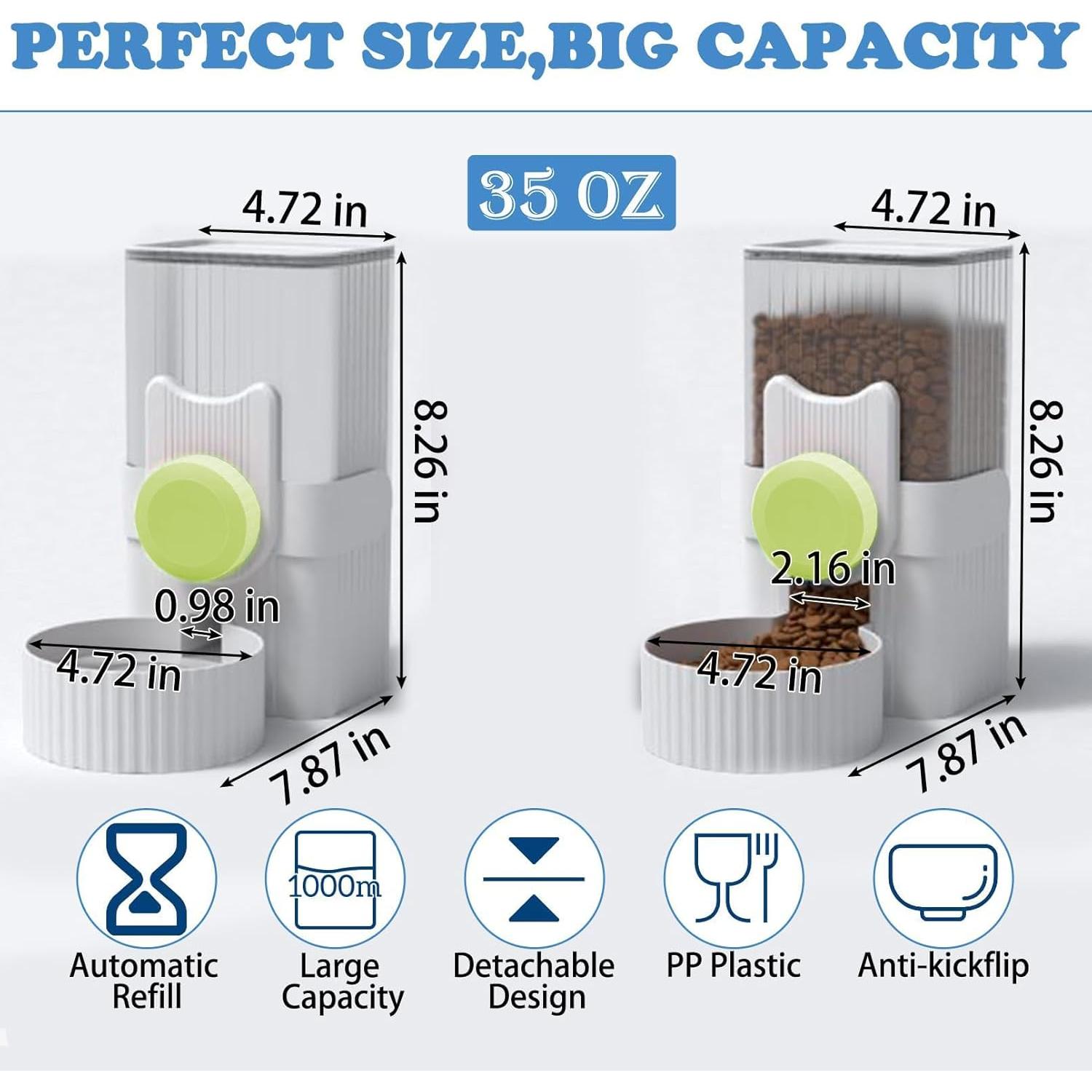 Alimentador Automático de Conejos Kathson 1.04L Verde