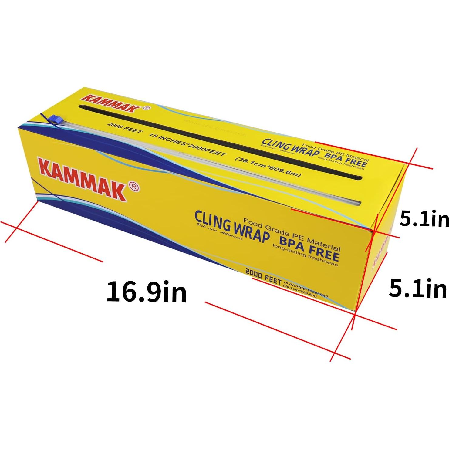 Envoltura Plástica KAMMAK 38 cm x 610 m con Cortador Deslizante