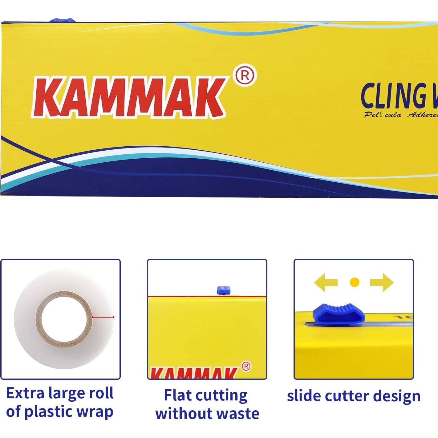 Envoltura Plástica KAMMAK 38 cm x 610 m con Cortador Deslizante