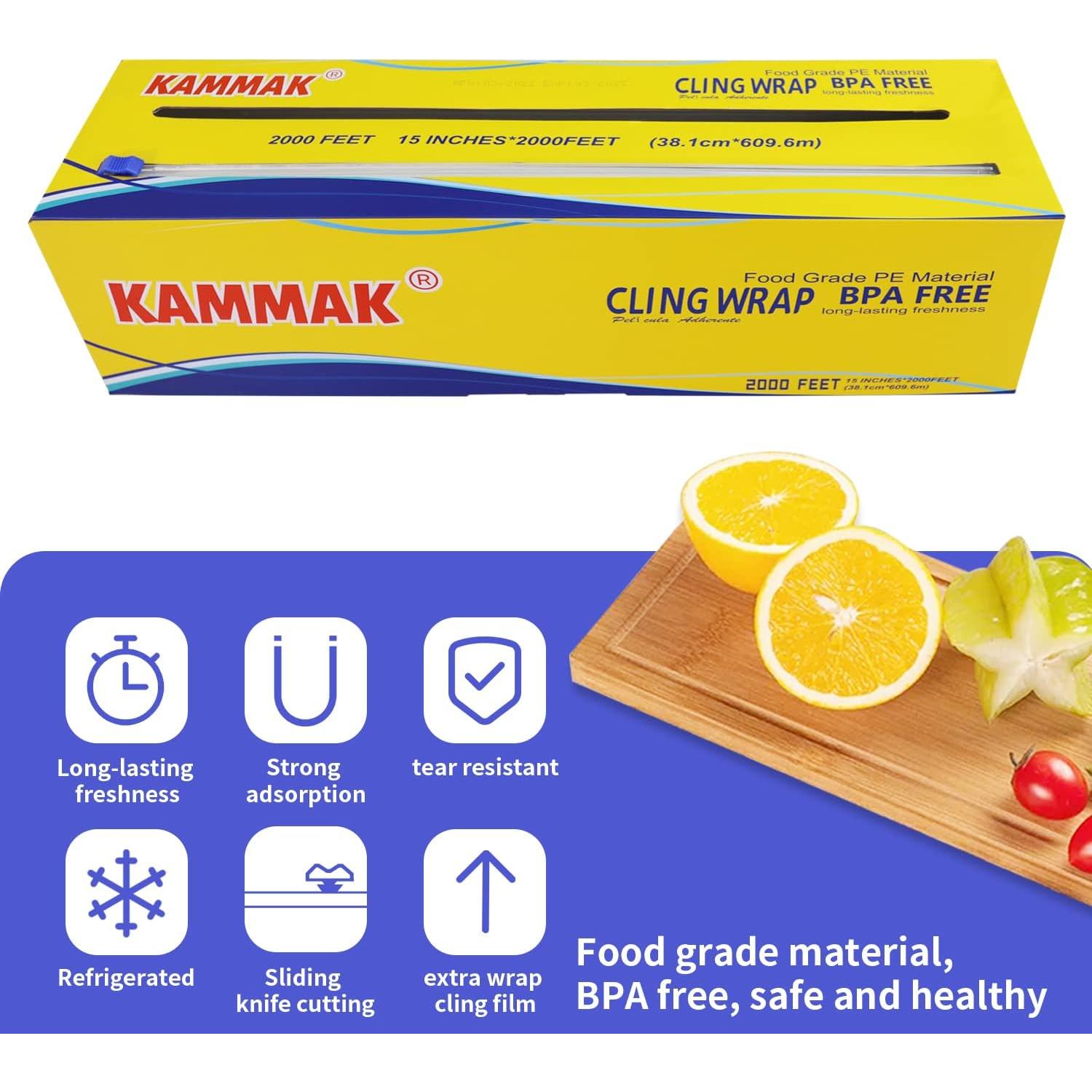 Envoltura Plástica KAMMAK 38 cm x 610 m con Cortador Deslizante