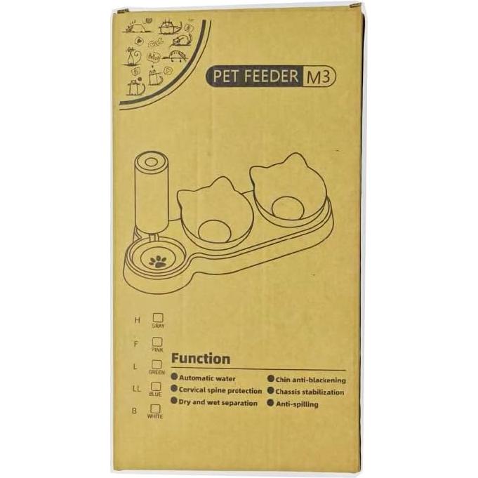 Soporte Elevado para Gato Marchul con 3 Cuencos y Botella 0.5L