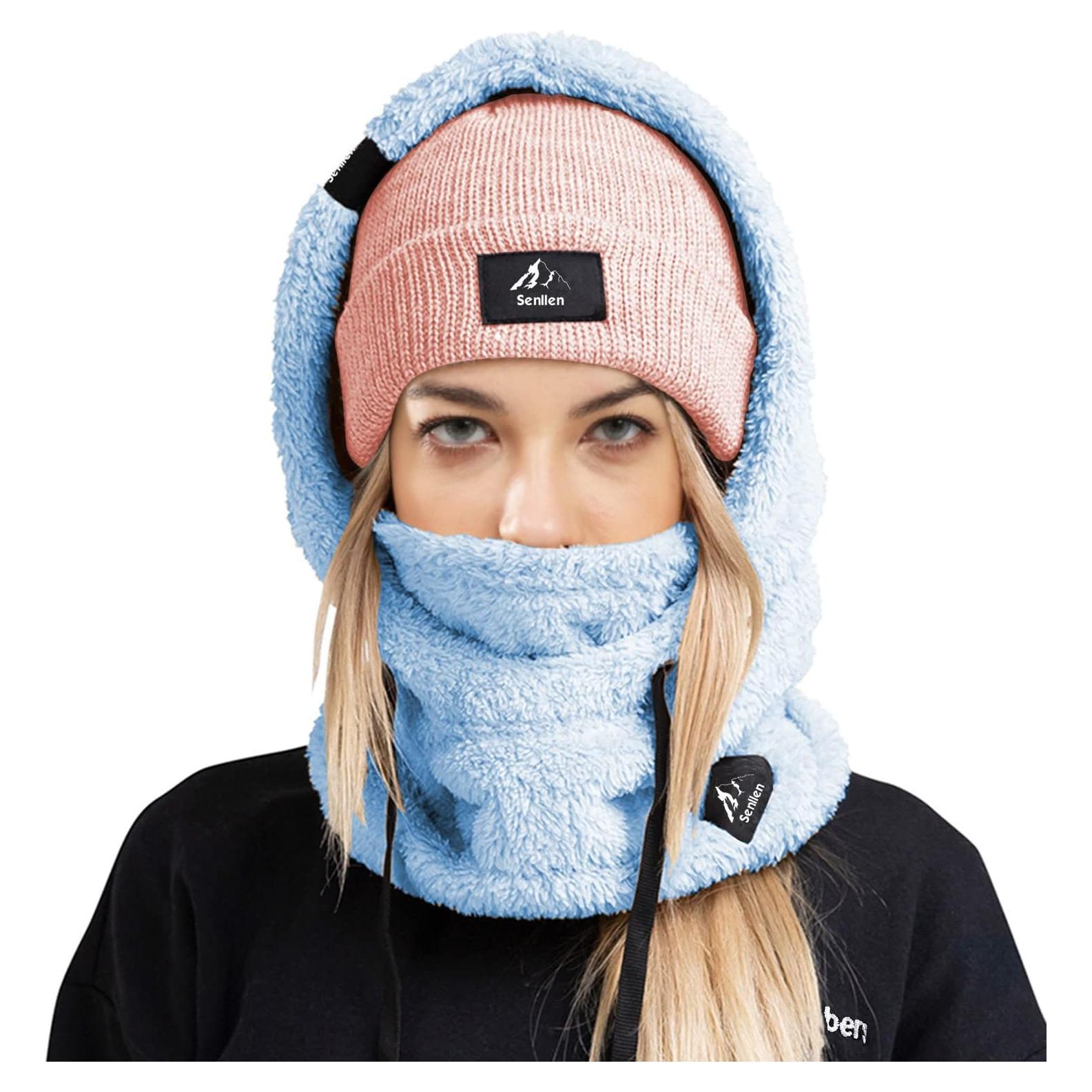 Balaclava Senllen de Forro Polar Térmica Unisex Azul Hielo