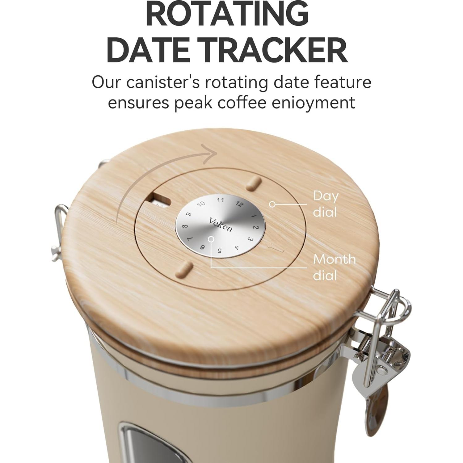 Contenedor de Café Veken 622 g Acero Inoxidable Hermético