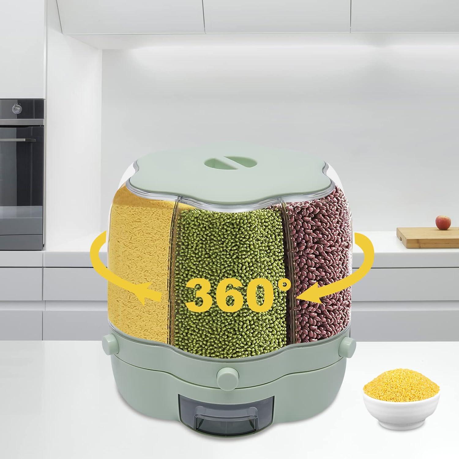 Contenedor de Almacenamiento de Granos OKayea 6 Compartimentos