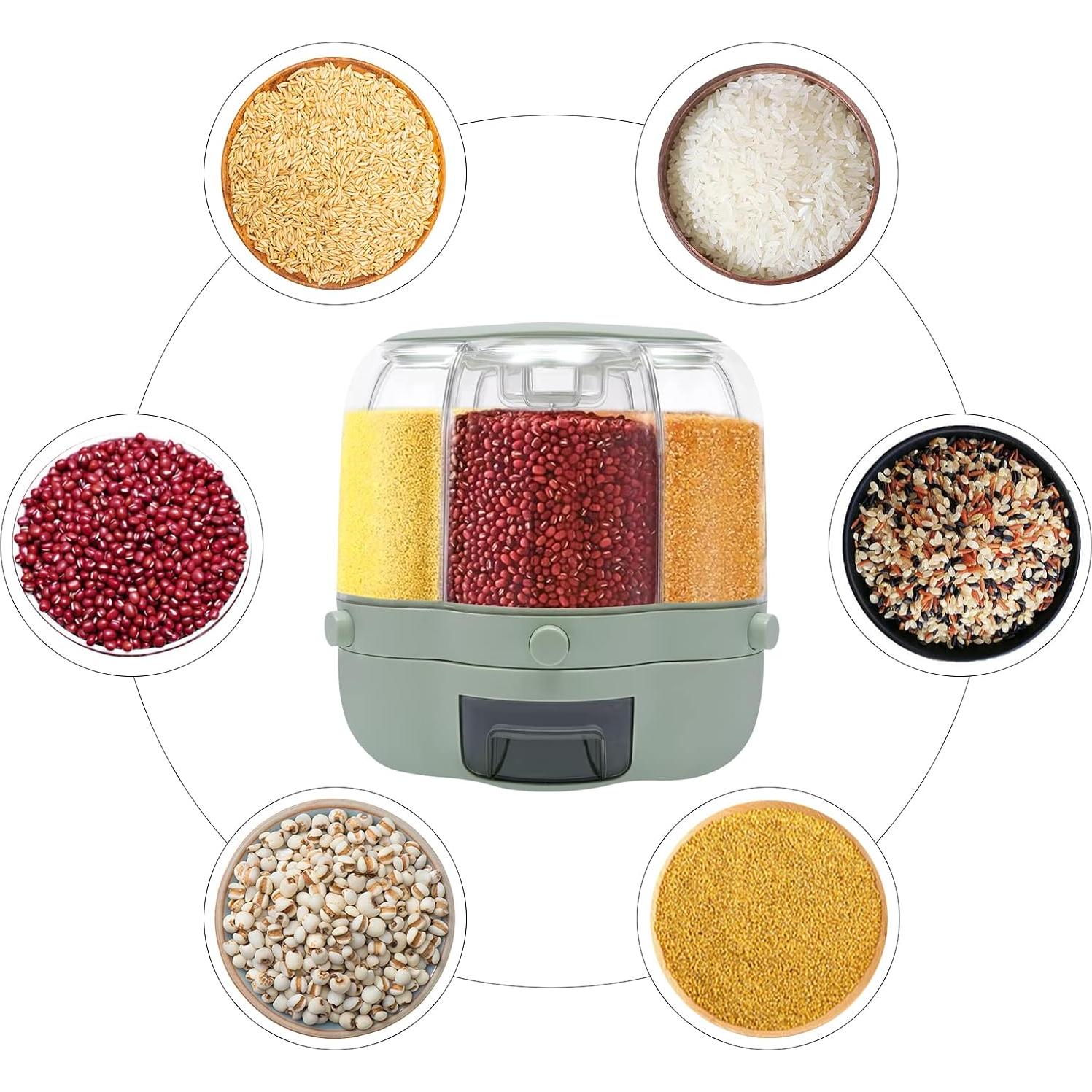 Contenedor de Almacenamiento de Granos OKayea 6 Compartimentos