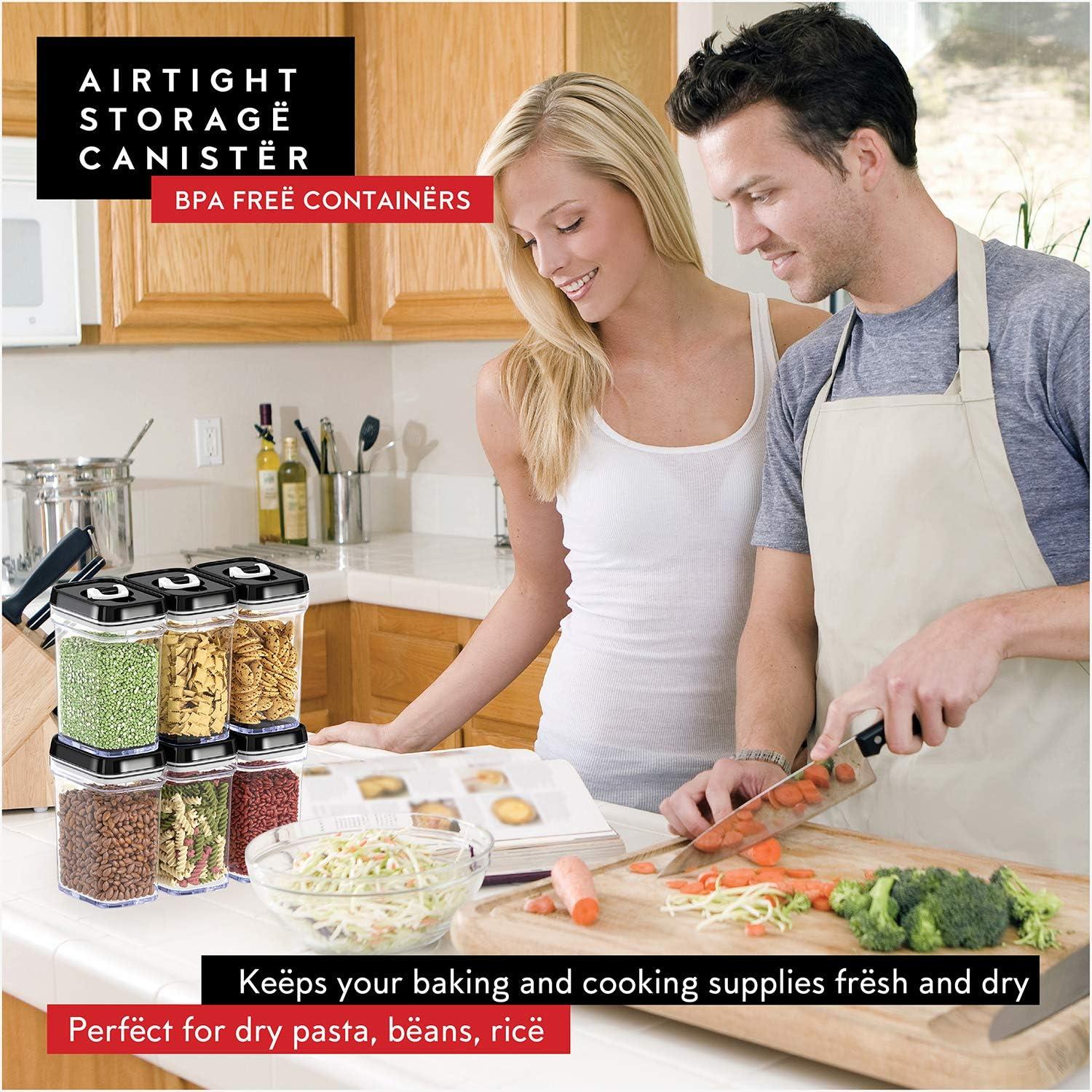 Juego de 6 Contenedores Herméticos DWELLZA 1L Plástico BPA Free