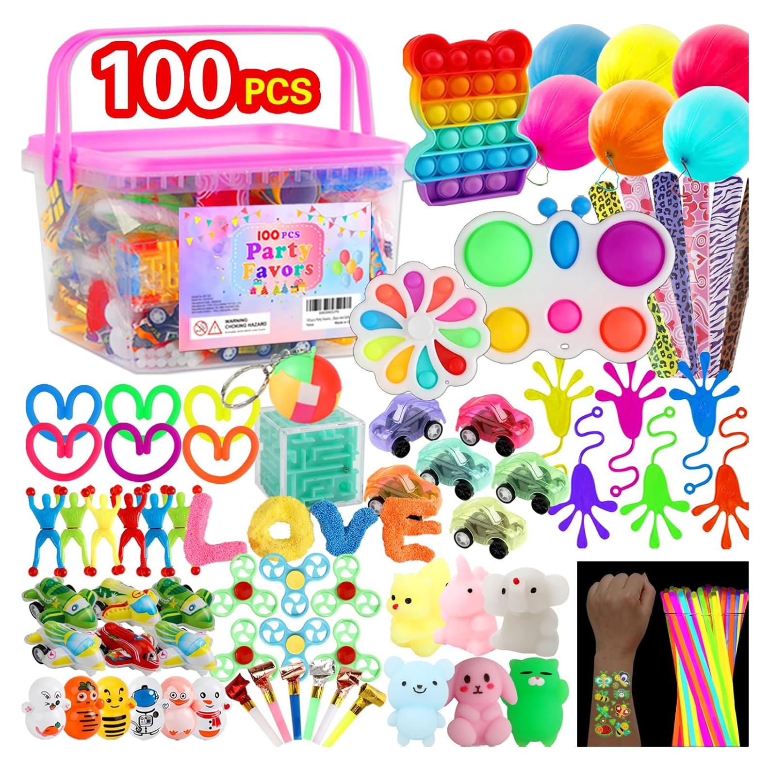 Paquete de 100 juguetes antiestrés para niños 4 a 12 años