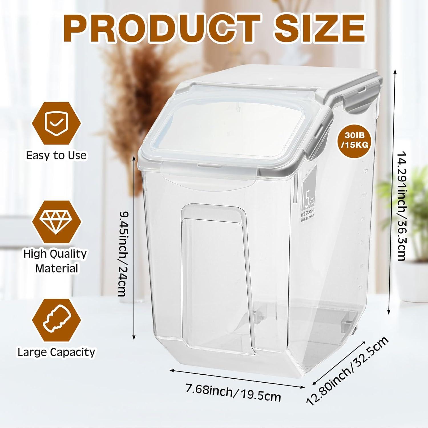 Contenedor de Almacenamiento de Alimentos Umigy 4 Piezas 15L