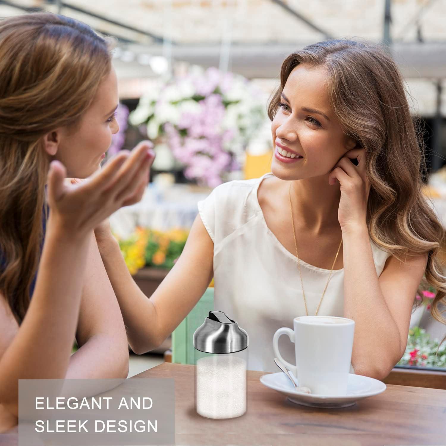 Dispensador de Azúcar de Vidrio Aelga 198.4 ml con Tapa Automática