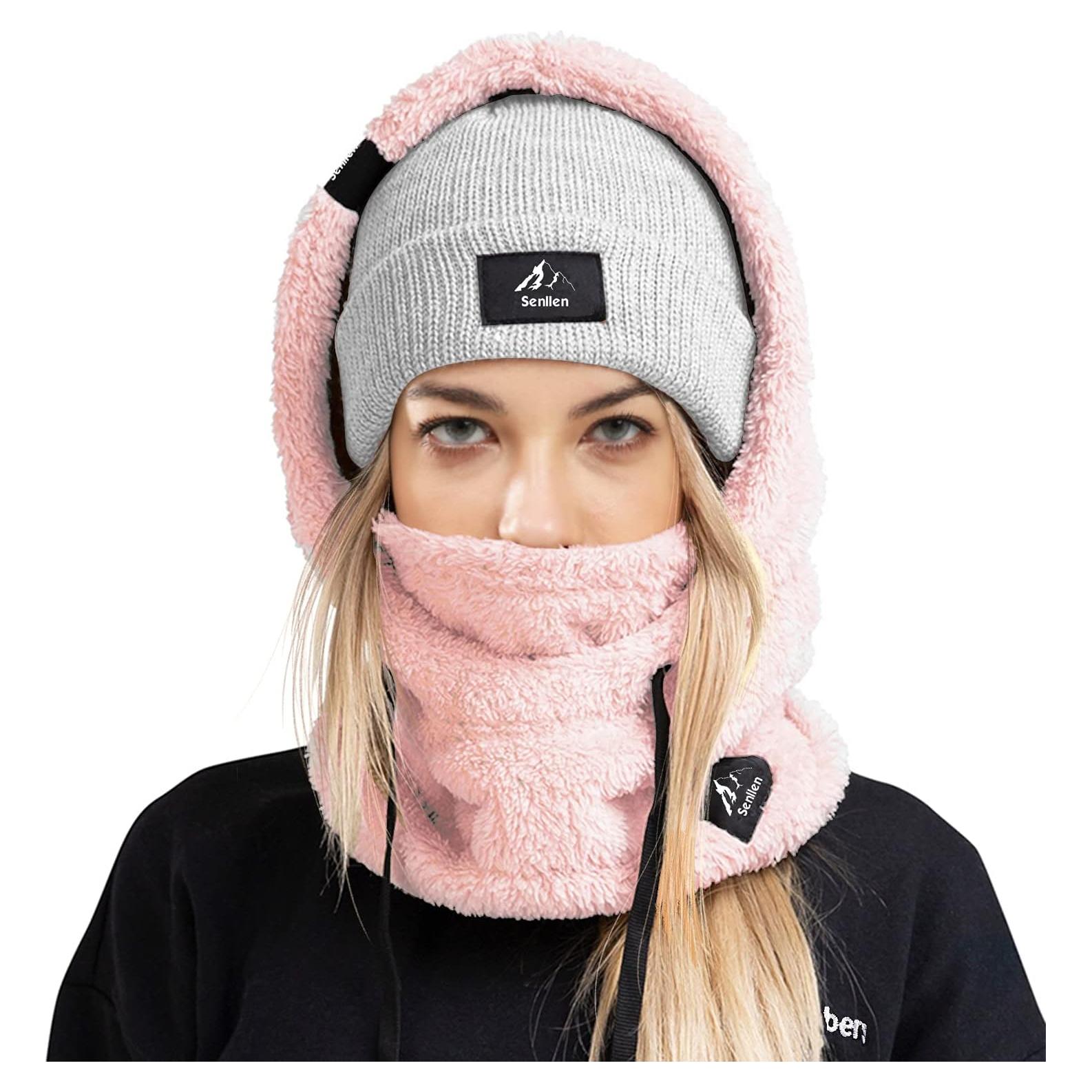 Balaclava Senllen de Fleece Talla Única Rosa para Frío