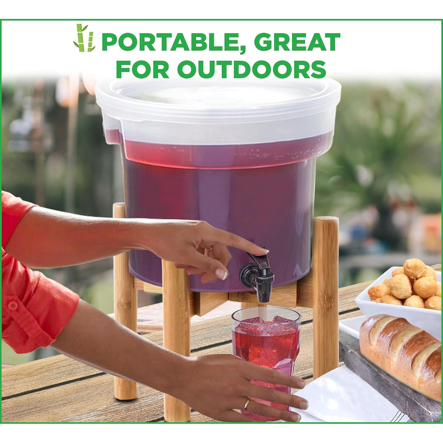 Soporte Ajustable para Dispensador de Bebidas ZPirates - Madera de Bambú