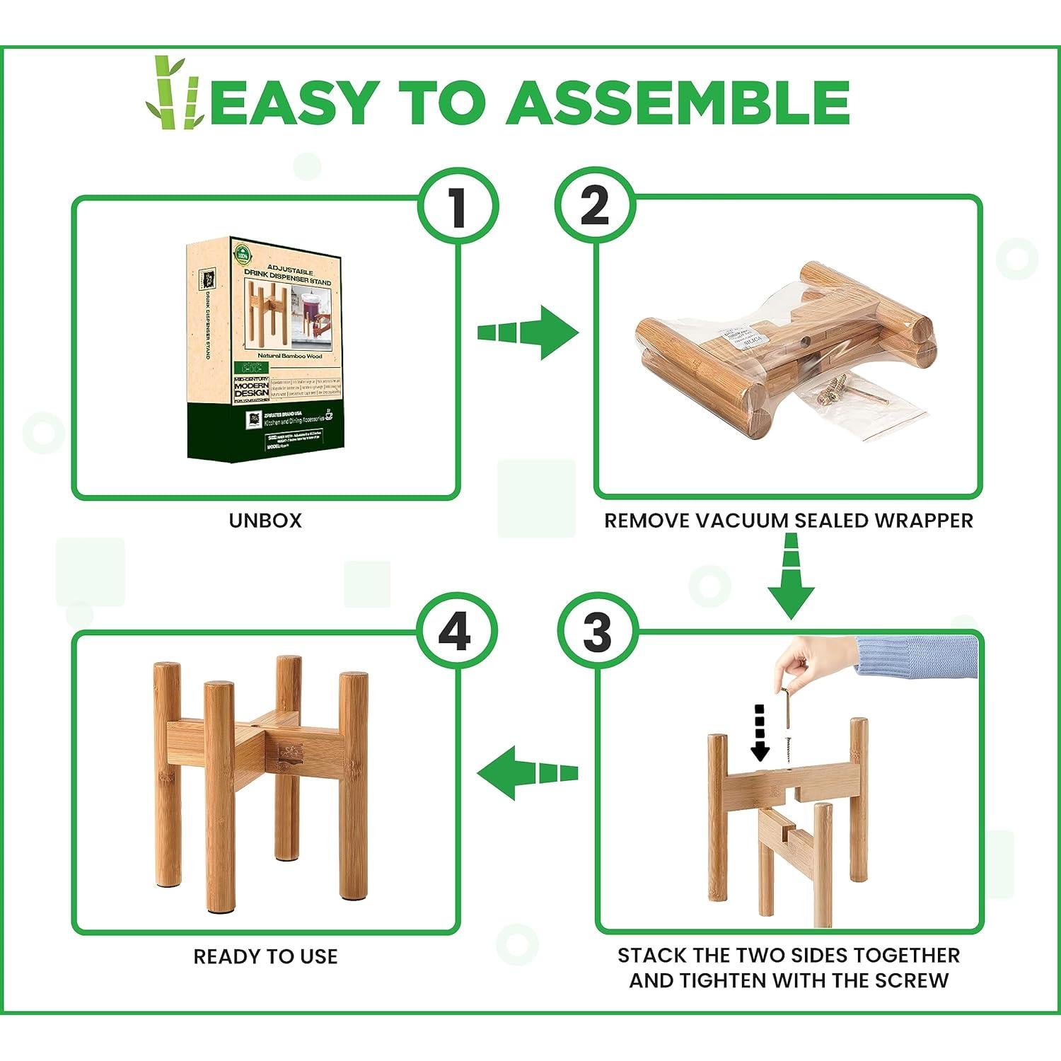 Soporte Ajustable para Dispensador de Bebidas ZPirates - Madera de Bambú