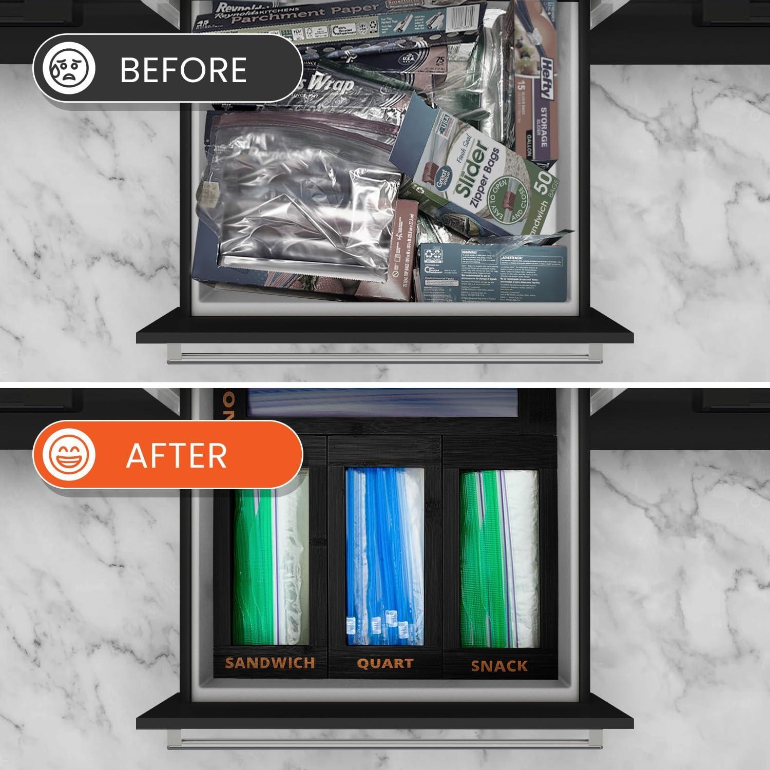 Organizador de Almacenamiento de Bolsas mHomeAid - Bambú Negro