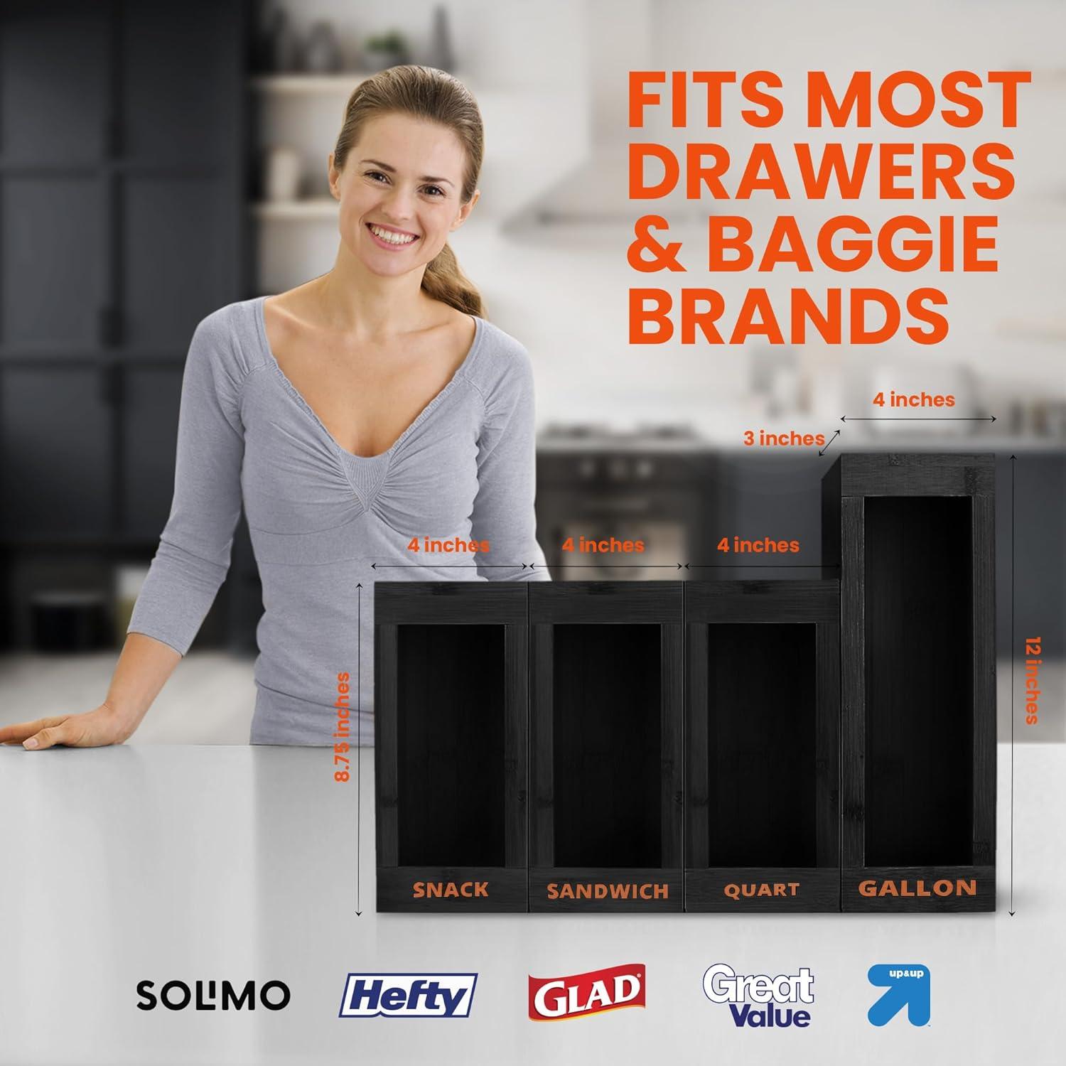 Organizador de Almacenamiento de Bolsas mHomeAid - Bambú Negro