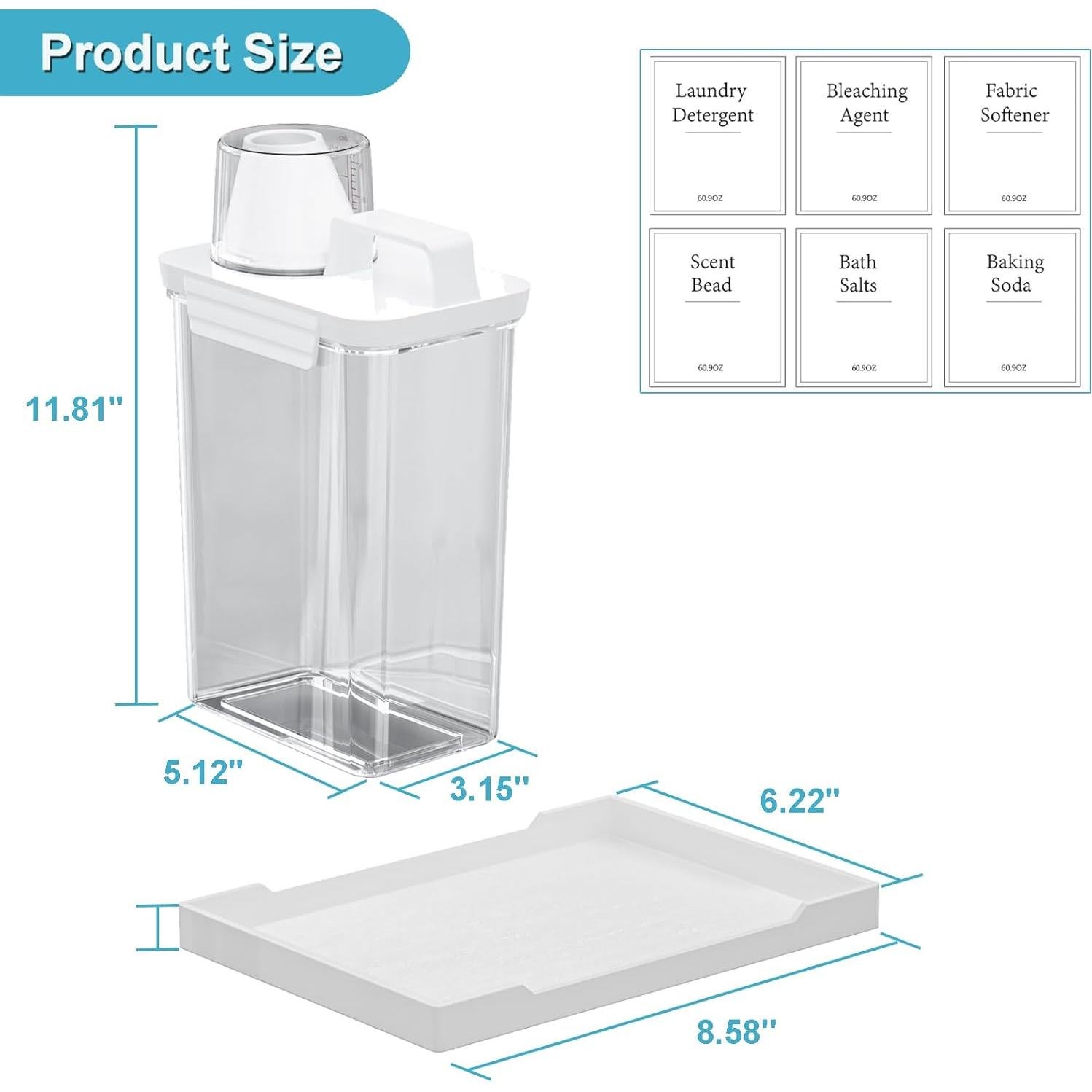 Dispensador de detergente Hordely 2.2L con bandeja - 2 piezas