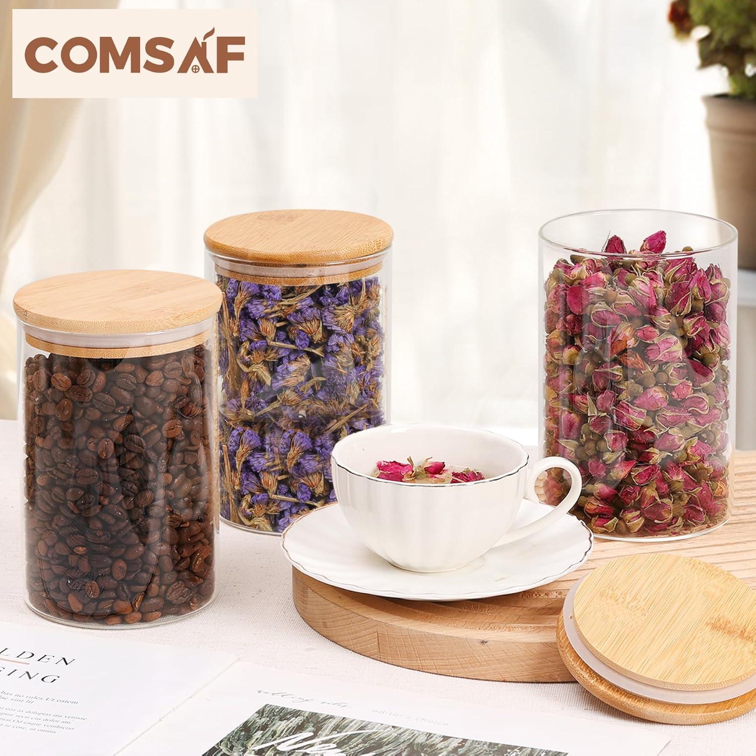 Contenedores de Almacenamiento de Vidrio ComSaf 32oz - Juego de 6