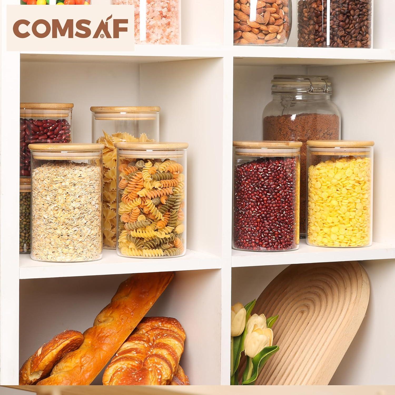 Contenedores de Almacenamiento de Vidrio ComSaf 32oz - Juego de 6