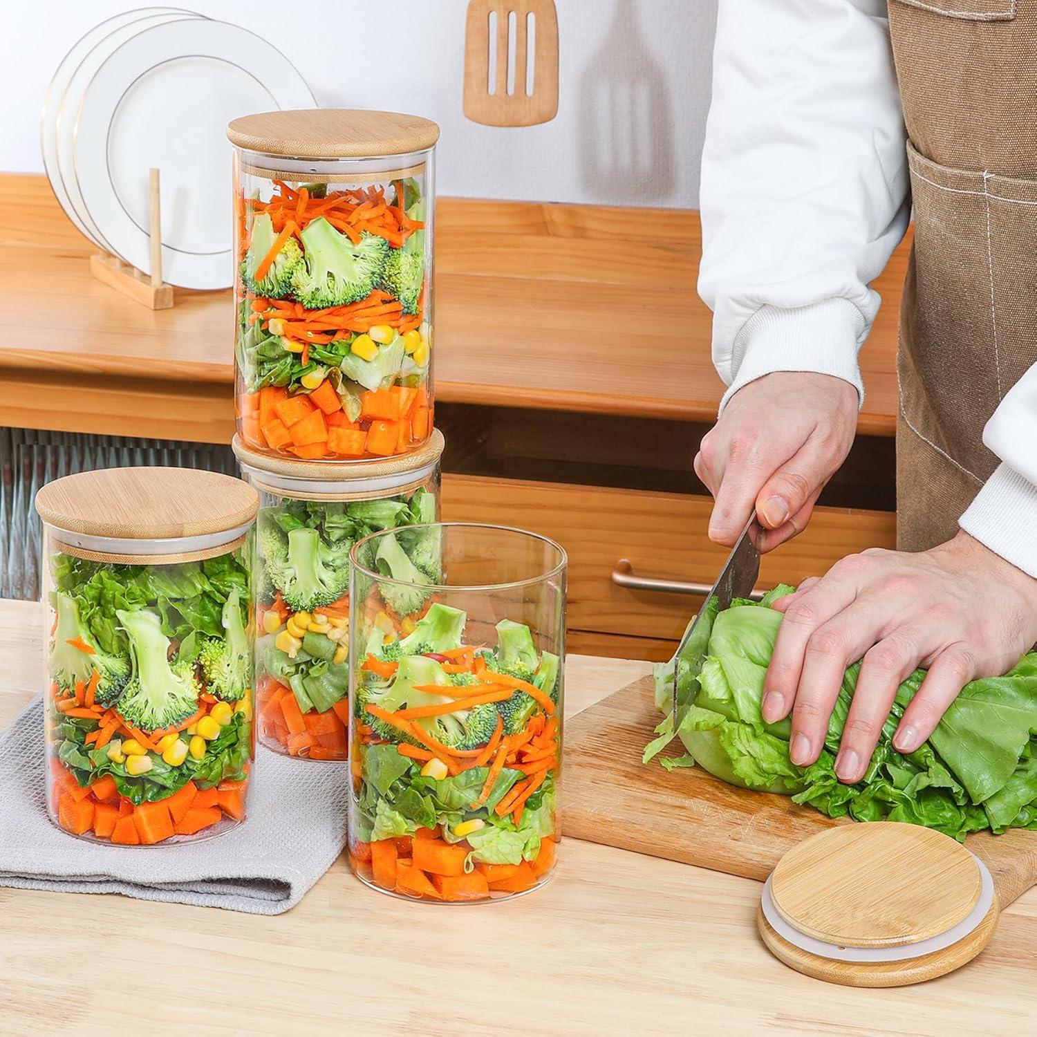 Contenedores de Almacenamiento de Vidrio ComSaf 32oz - Juego de 6