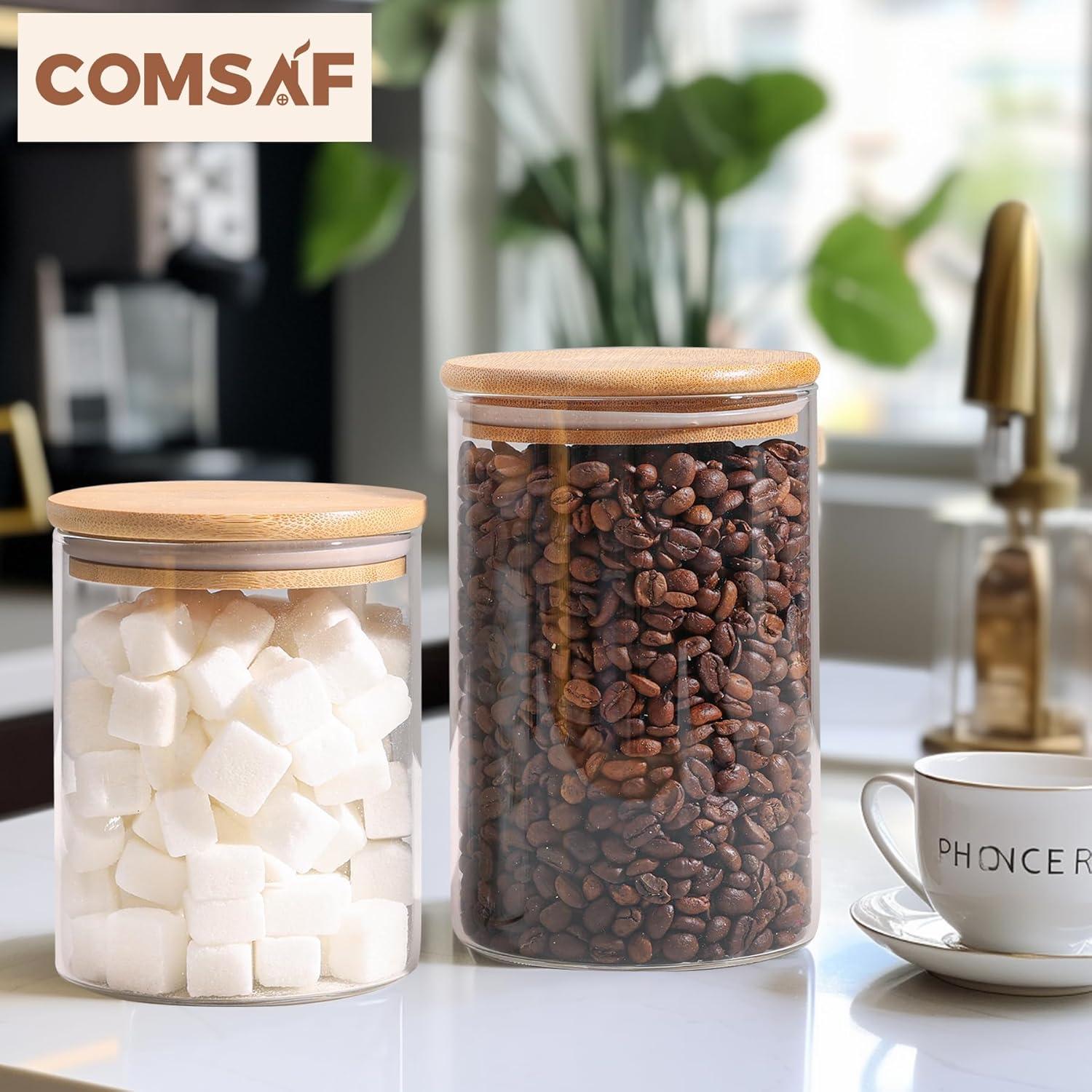 Contenedores de Almacenamiento de Vidrio ComSaf 32oz - Juego de 6