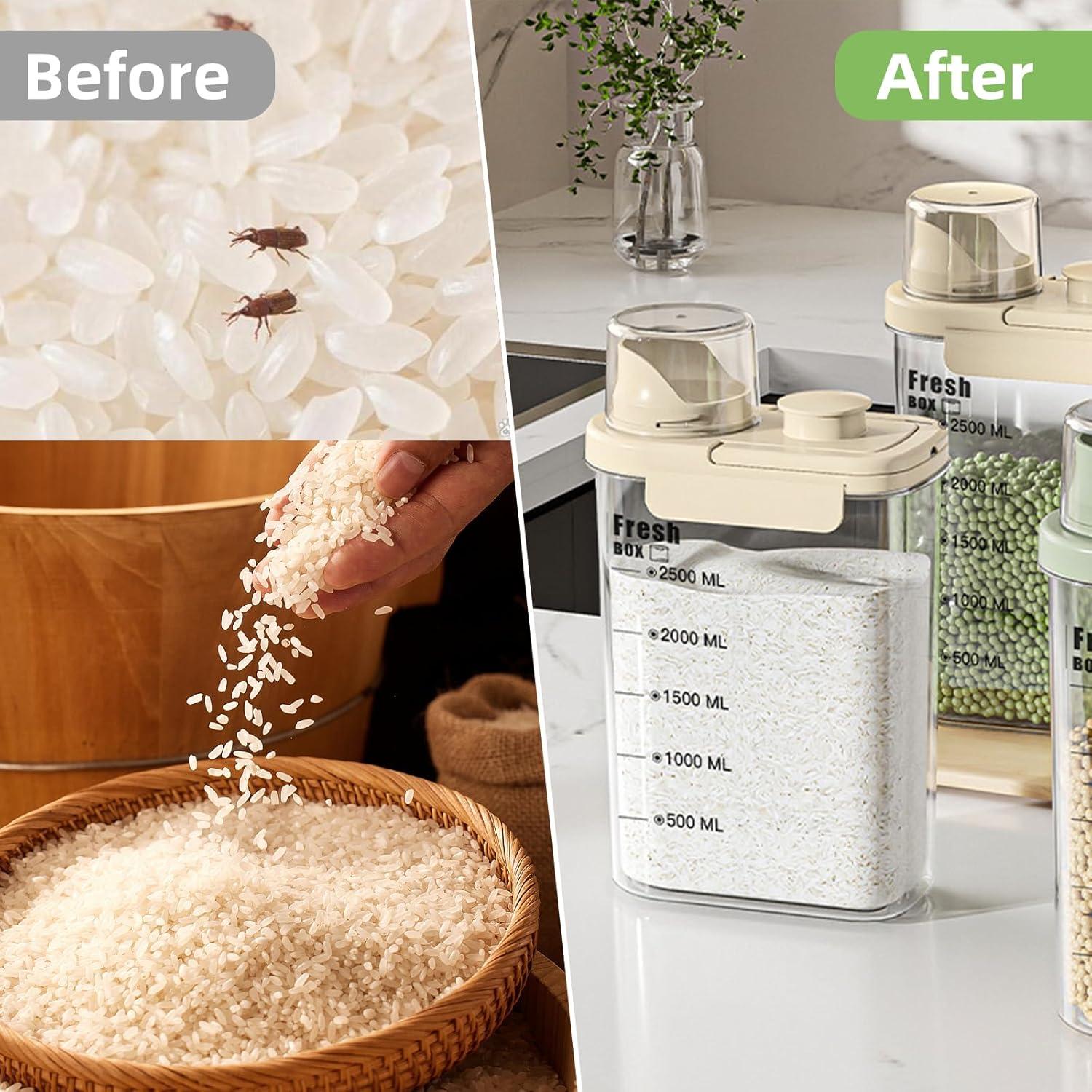 Contenedor de Almacenamiento de Grano KTBLVFN 1600ml Hermético