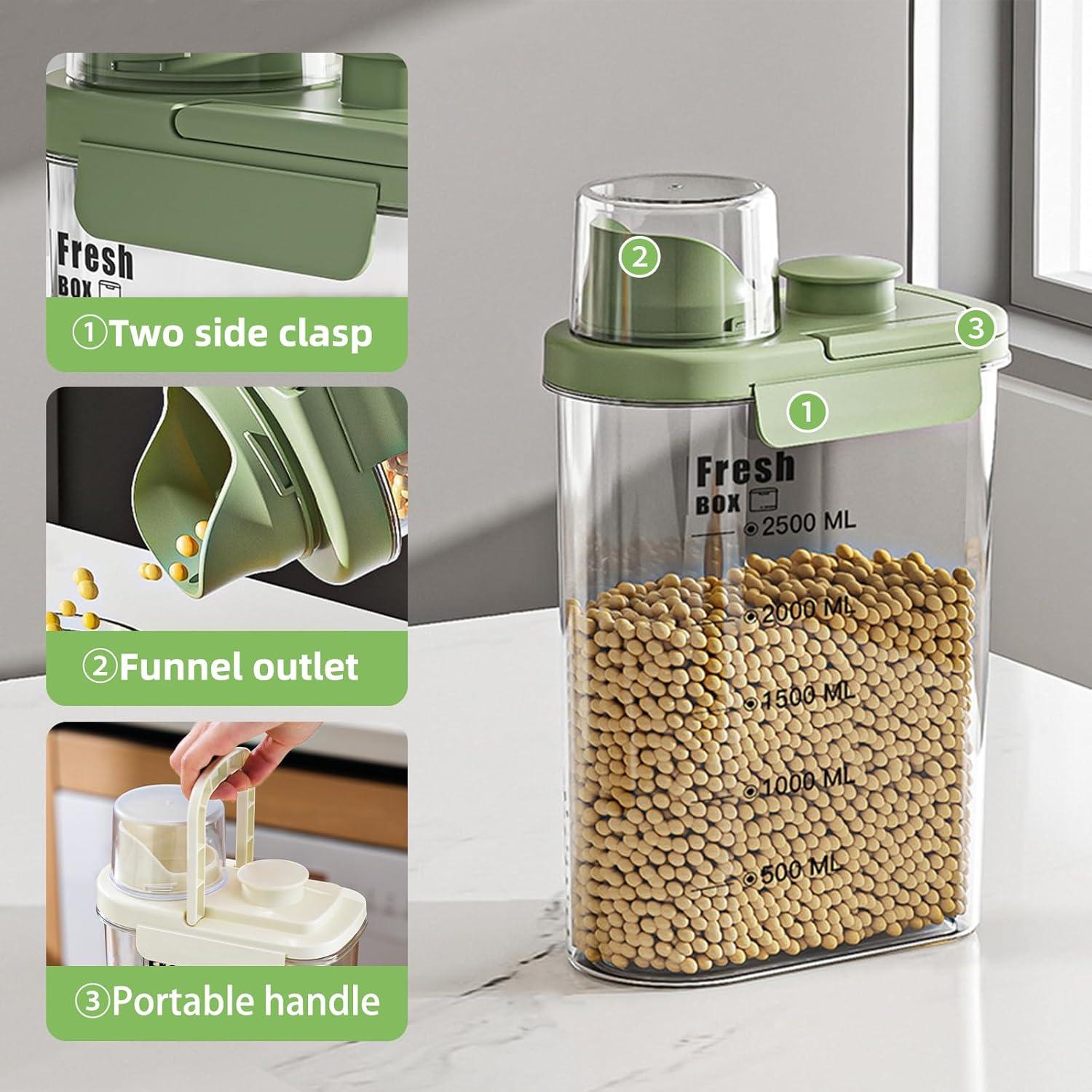 Contenedor de Almacenamiento de Grano KTBLVFN 1600ml Hermético